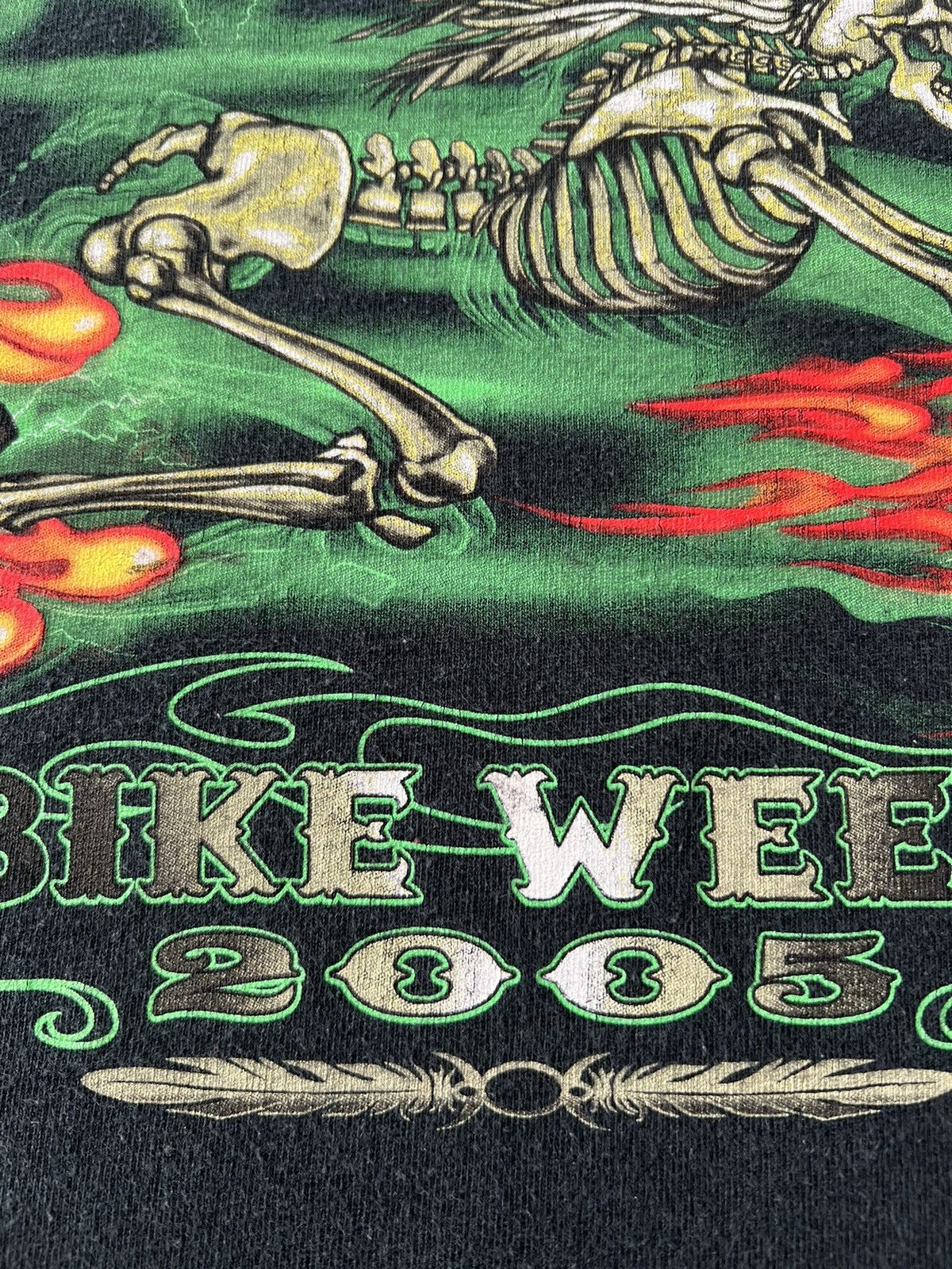 Vintage Vintage 2005 Bike Week Daytona Beach Skeleton Flame Fire Size US XXL / EU 58 / 5 - 7 Thumbnail