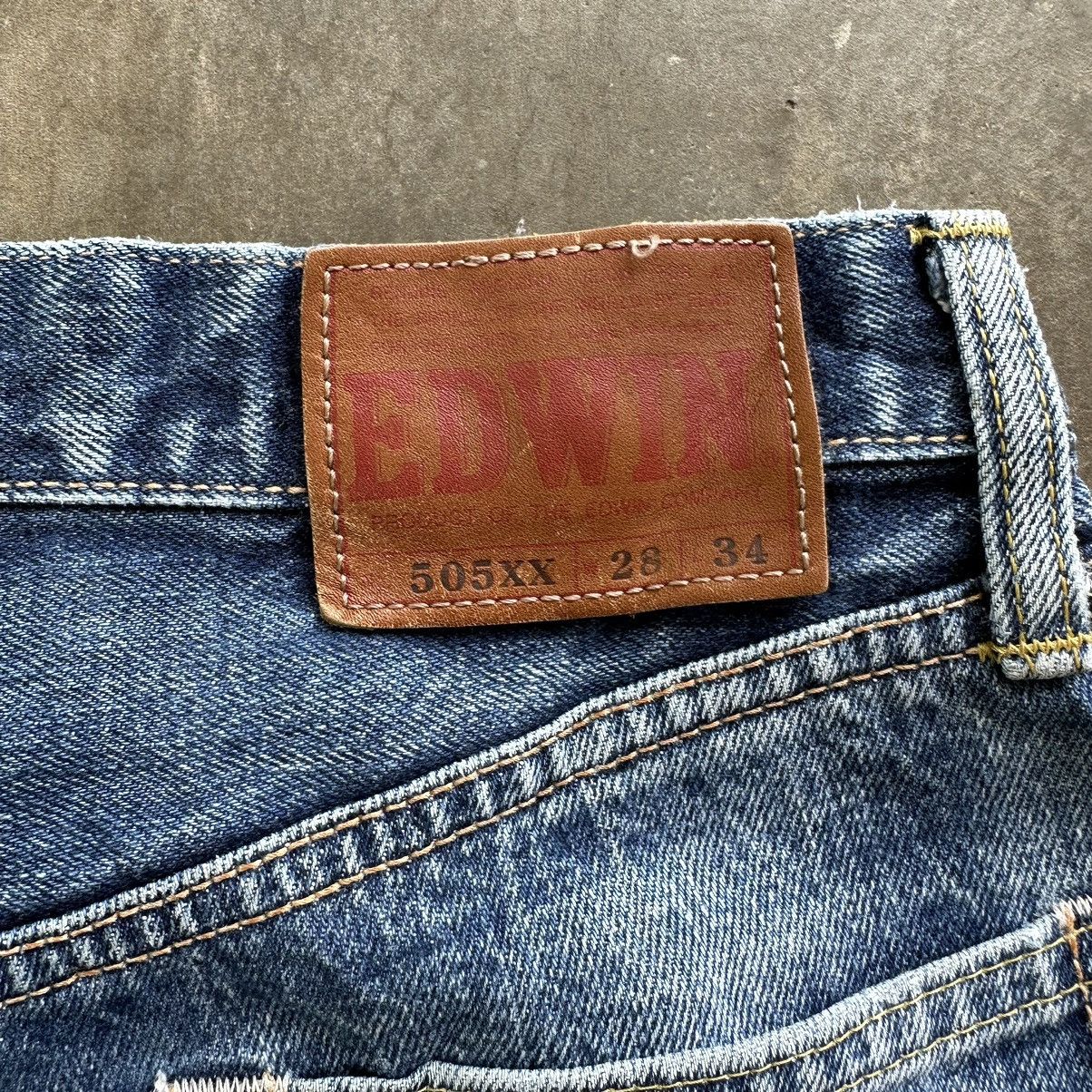 Japanese Brand Vintage Edwin 505x Redline Distressed Faded Denim Jean Pant Size US 28 / EU 44 - 12 Thumbnail