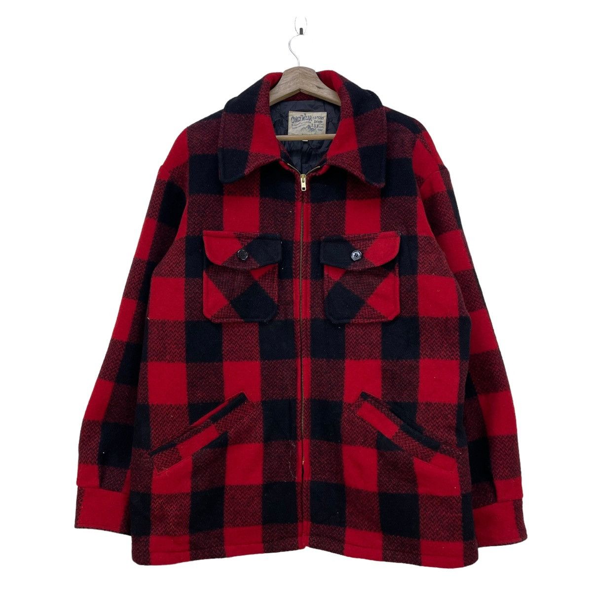 image of Kurt Cobain x Vintage Only Wear Bbh Co Buffalo Checks Jacket in Red (Size Medium)