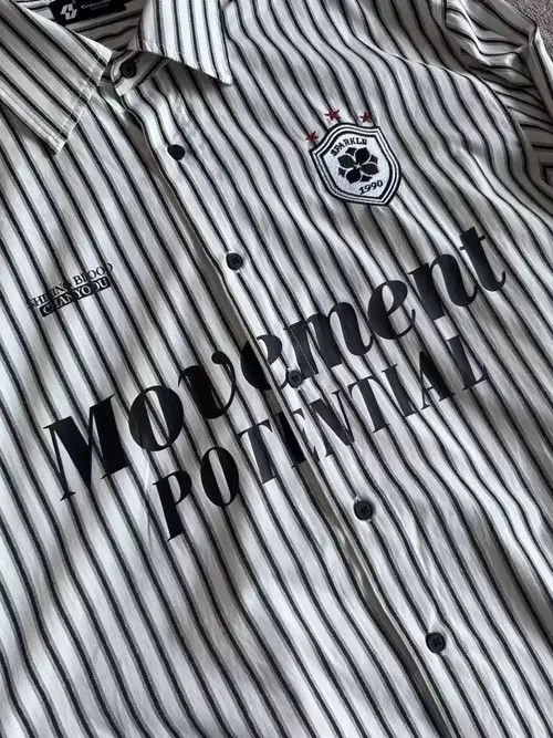 Japanese Brand Yoshiko x Fuji Blokecore retro movement striped shirt Size US XL / EU 56 / 4 - 6 Thumbnail