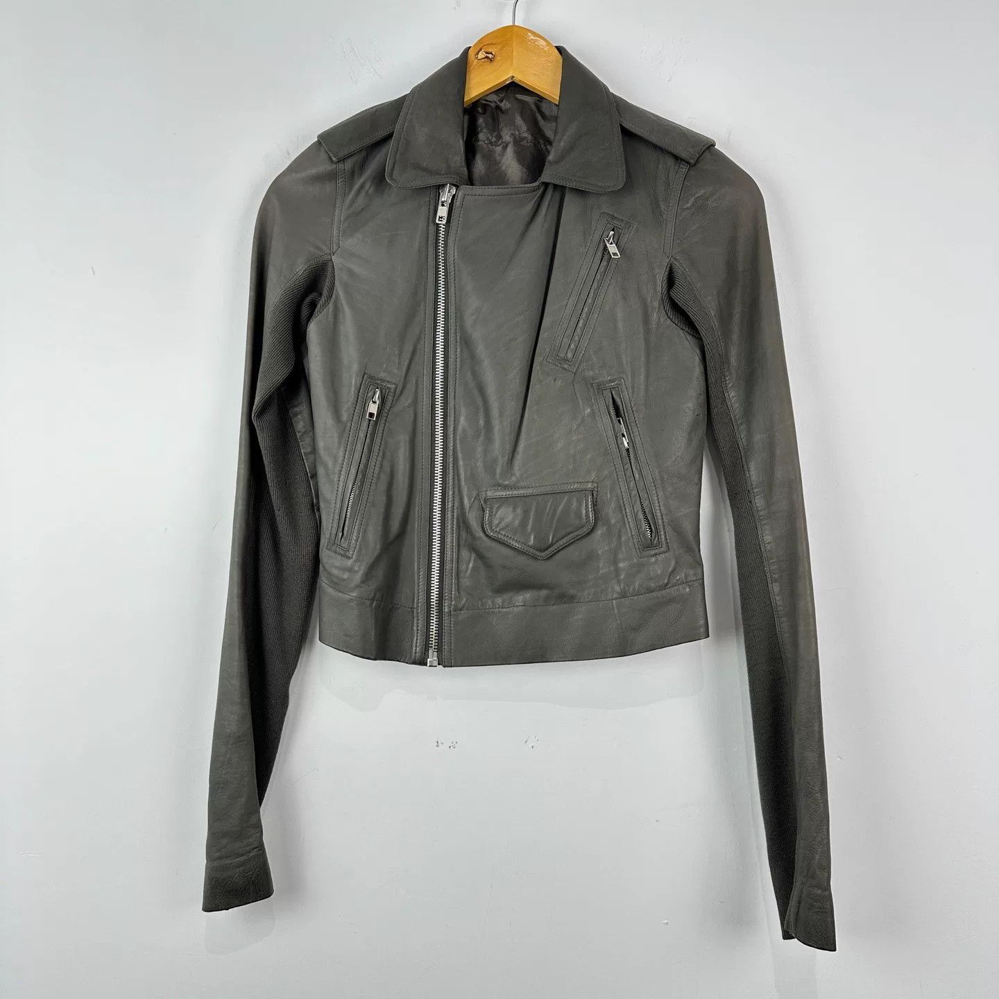 Rick Owens Rick Owens Brown Leather Biker Jacket Size US S / EU 44-46 / 1 - 1 Thumbnail