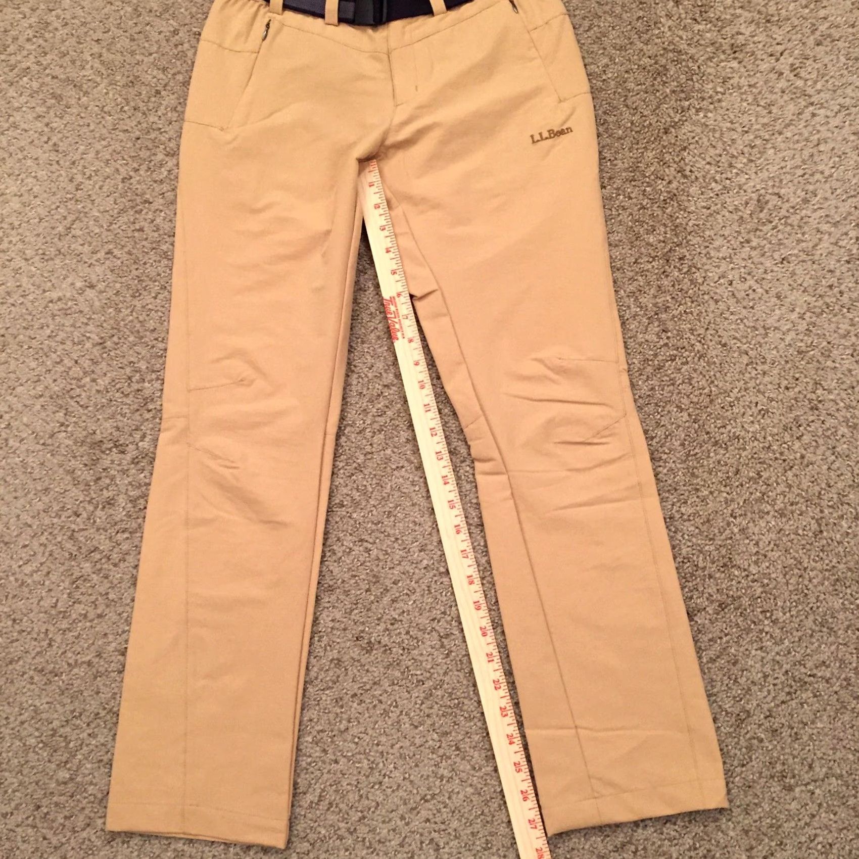 Vintage LL Bean Performance Trekking Pant Womens XXS Beige Belted Pant Chino Straight 27.5in Inseam Casual Size 24" / US 00 / IT 34 - 5 Thumbnail