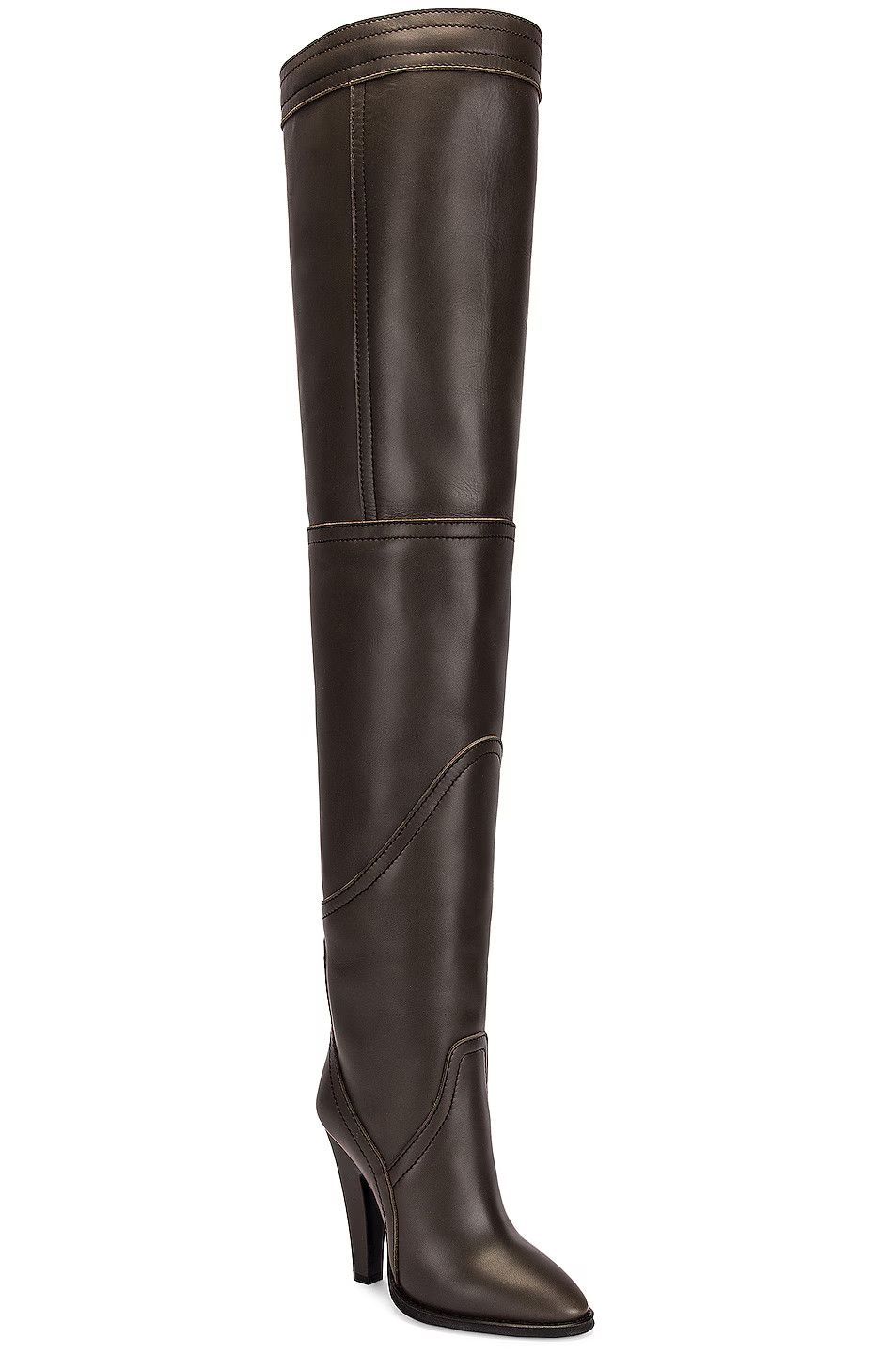 Saint Laurent Paris o1bcso1str0125 Kensington Over The Knee Boots in Dark Grey Size US 8.5 / IT 38.5 - 2 Thumbnail