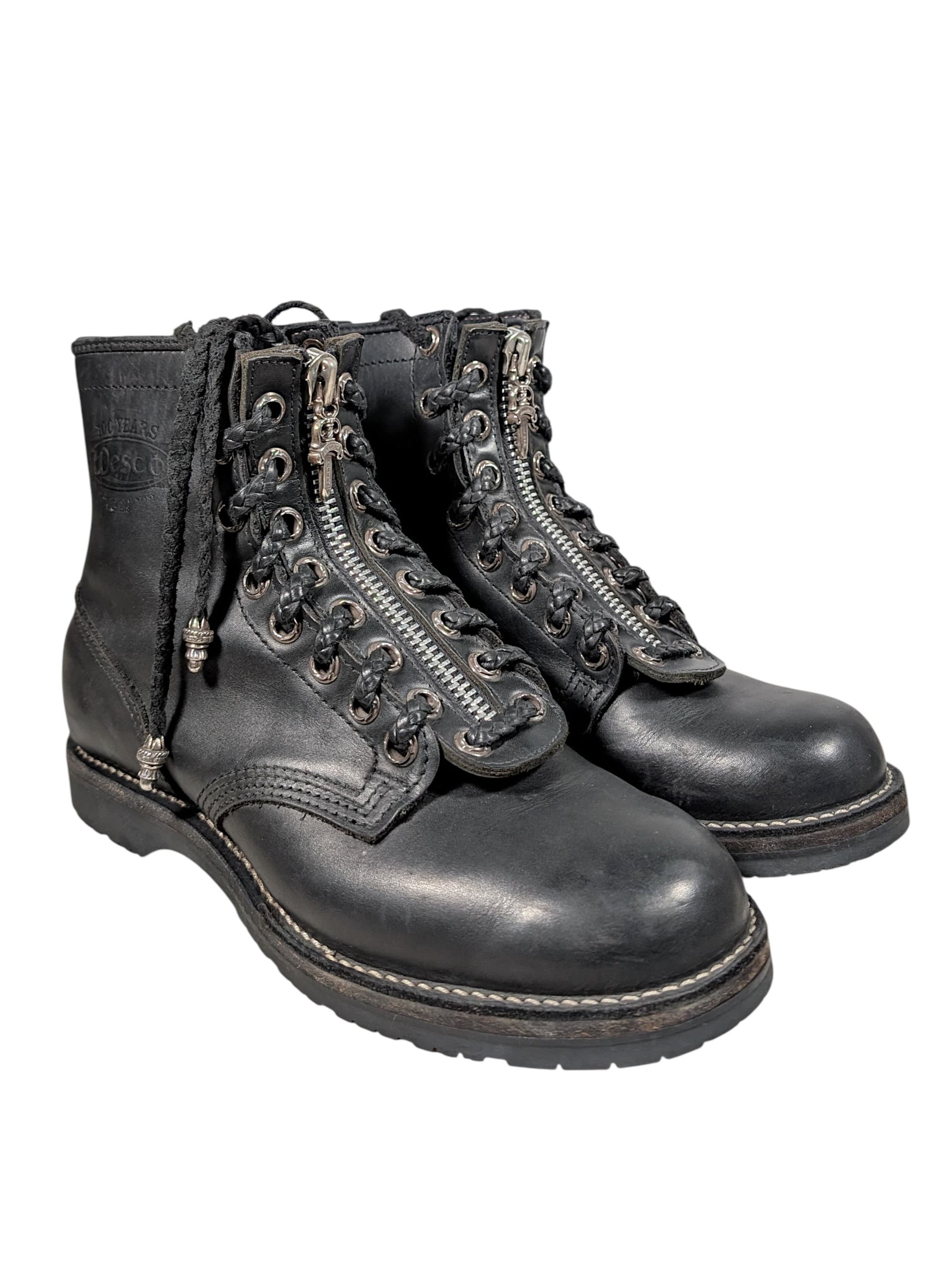 Chrome Hearts Chrome Hearts Wesco Fireman Boots Silver Dagger