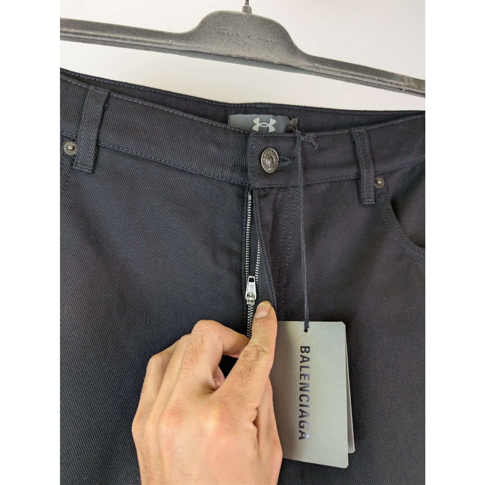 Balenciaga × Under Armour o1rshd1 TSUI Twill Denim Tracksuit Denim Pants Jeans Black Size US 30 / EU 46 - 7 Thumbnail