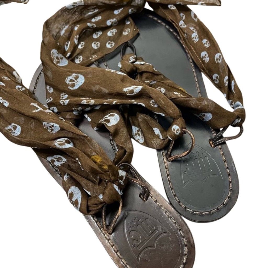 Vintage HTC Skull Scarf Sandals!! Rare Size US 6 / IT 36 - 3 Thumbnail
