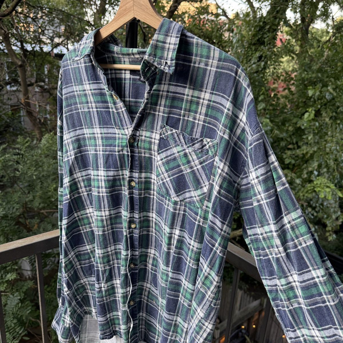Vintage Thrashed Faded Distressed Flannel Shirt ERD Grunge Chrome Size US XL / EU 56 / 4 - 3 Thumbnail