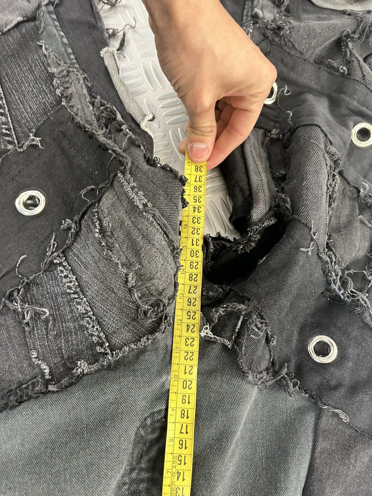 Designer Custom baggy jeans handmade distressed patchwork opium punk Size US 32 / EU 48 - 12 Thumbnail