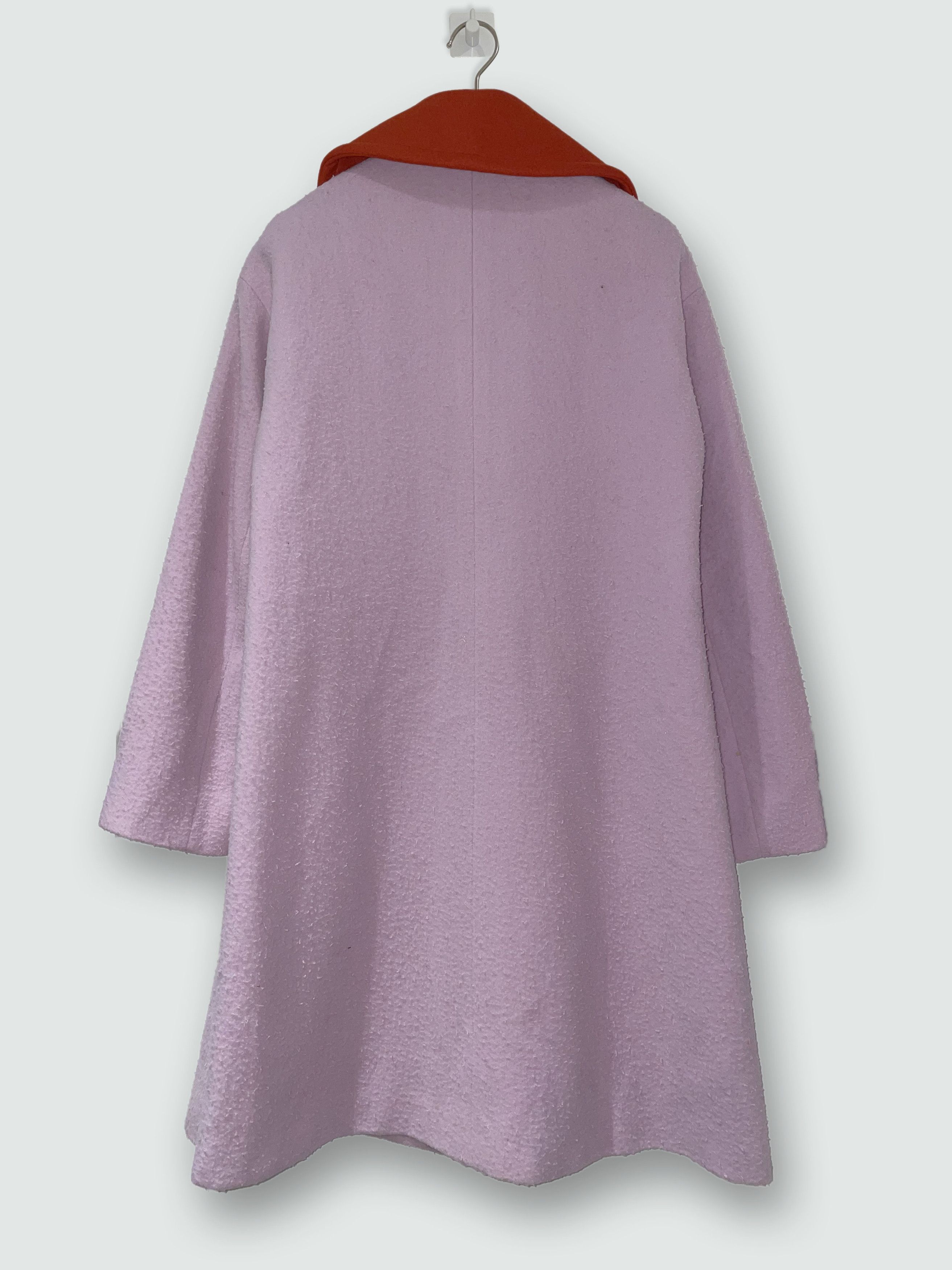 Jil Sander Jil Sander Navy | Pink 100% Virgin Wool Coat w/ Red Collar Size XS / US 0-2 / IT 36-38 - 3 Thumbnail