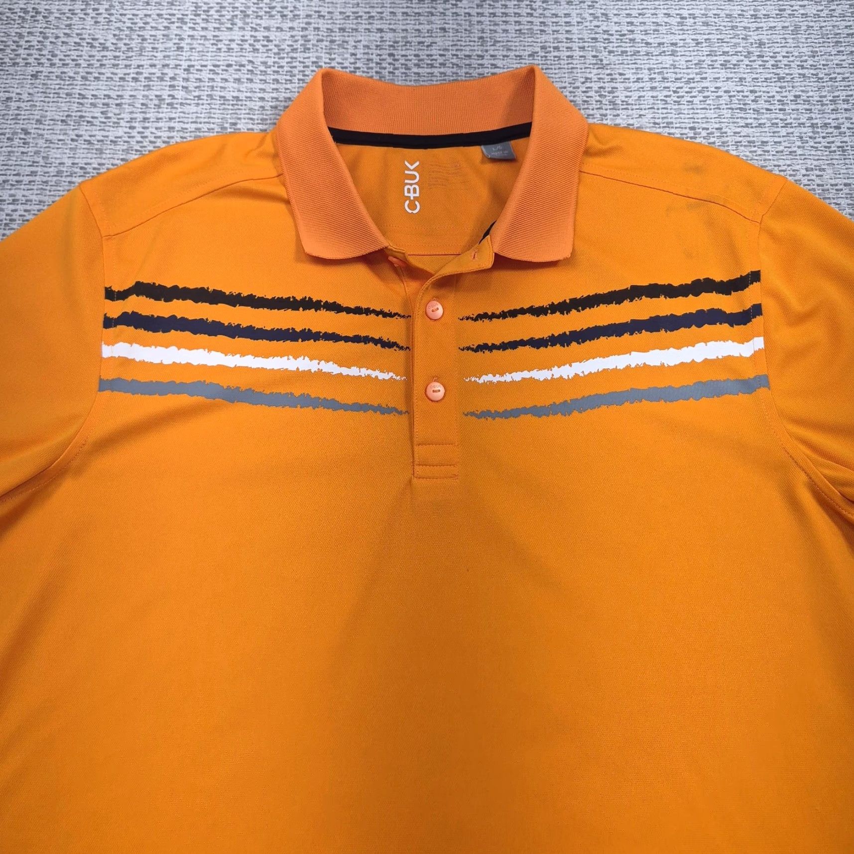 Vintage CBUK Golf Polo Shirt Mens L Orange Stripe Short Sleeve Knit Performance Size US L / EU 52-54 / 3 - 4 Thumbnail