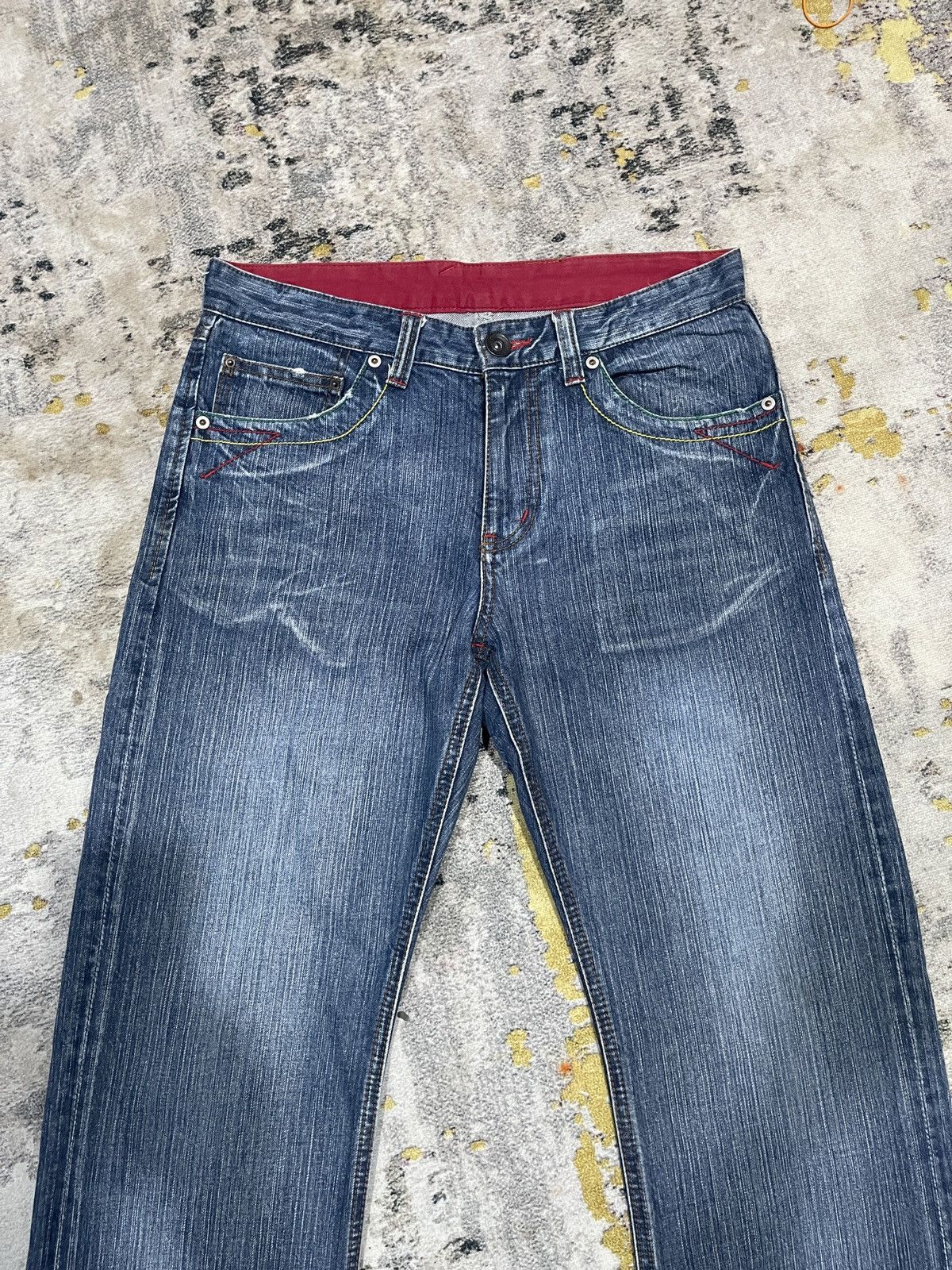 Japanese Brand Vintage Red Ginger Flare Denim Jeans ! Rare Design Size US 32 / EU 48 - 7 Thumbnail