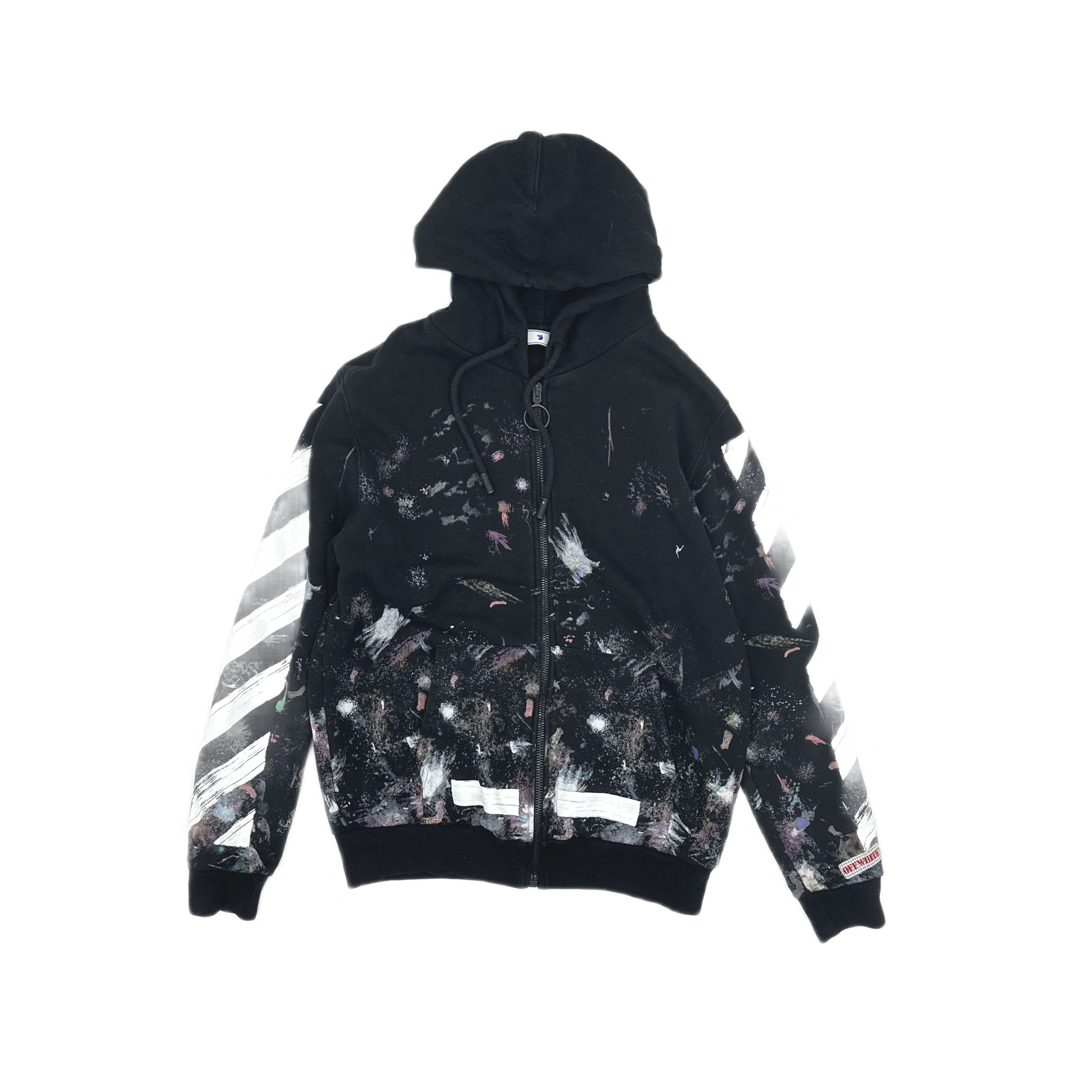 Off-White Black Fireworks Zip-up Hoodie | Grailed