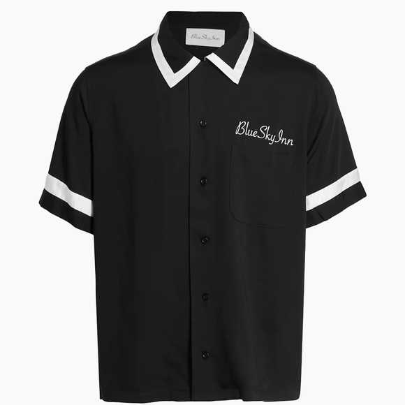 image of Blue Sky Inn Waiter Short-Sleeve Shirt Button Up Black Men’S, Men's (Size Small)