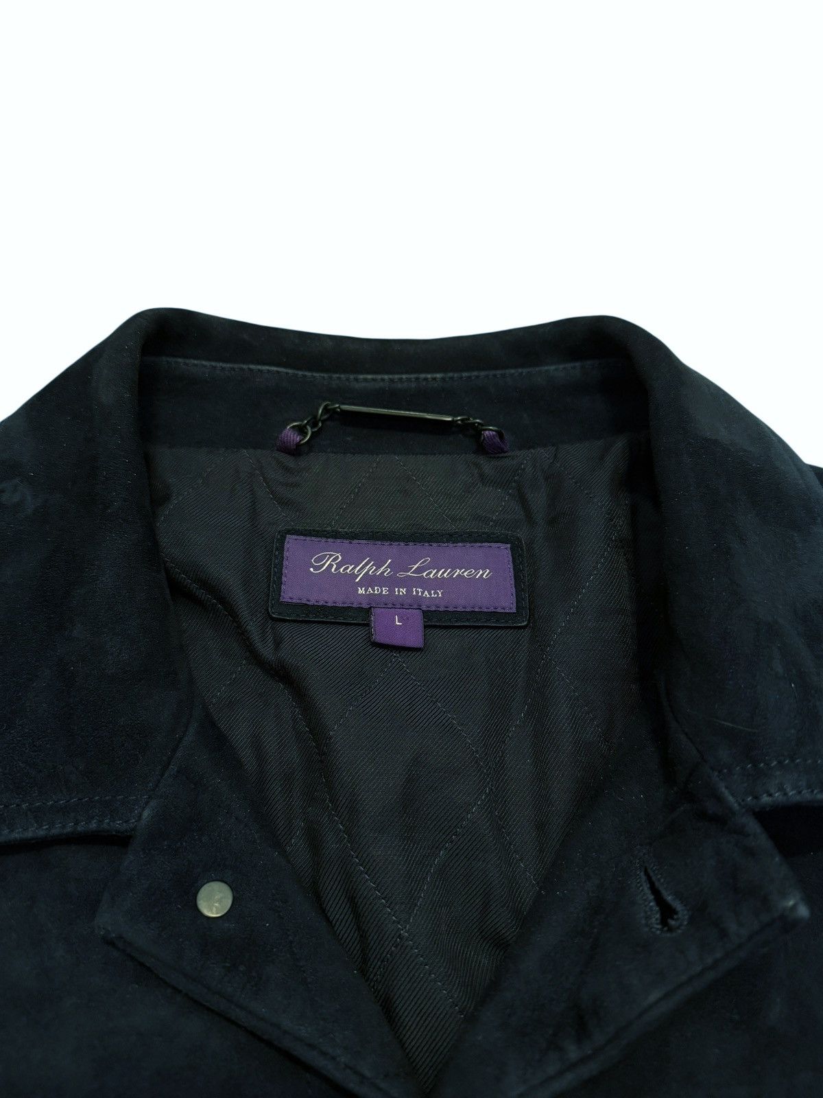 Ralph Lauren Purple Label $3,495 Clifton Suede Blue Trucker Jacket Size US L / EU 52-54 / 3 - 4 Thumbnail