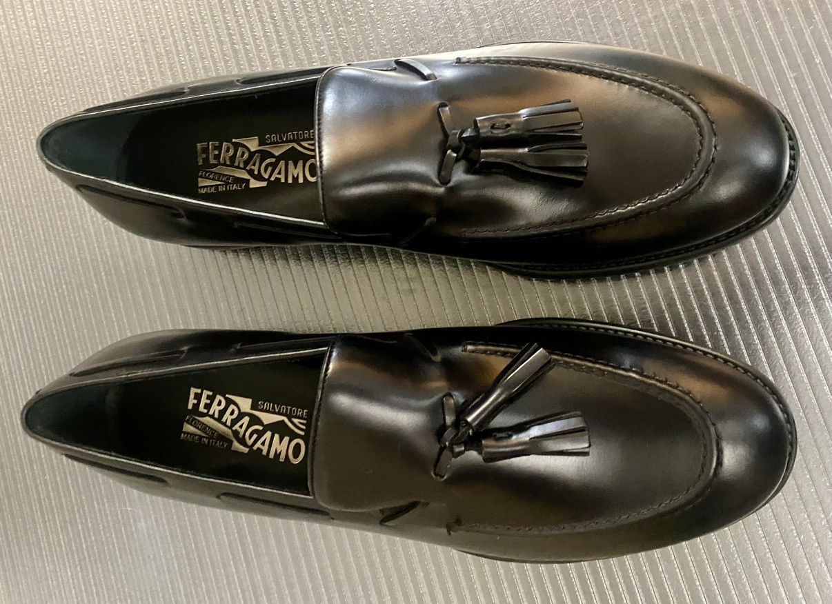 Salvatore Ferragamo Ferragamo 🇮🇹 black calf Sasha tassel loafer 10.5 EE NEW Size US 10.5 / EU 43-44 - 6 Thumbnail