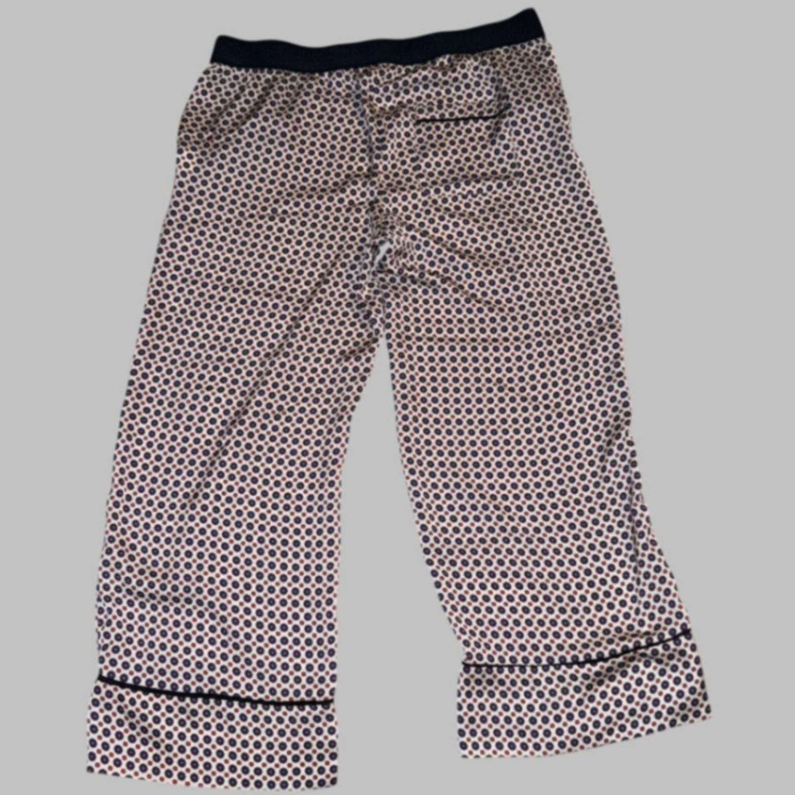 Zara Zara Basic Women Navy Red Geometric Tile Print Wide Leg S Size 26" / US 2 / IT 38 - 2 Thumbnail