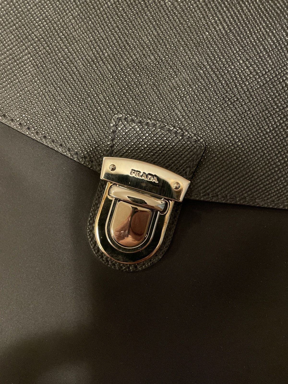 Prada PRADA Saffiano Cuir-Trimmed Tessuto Pouch Size ONE SIZE - 7 Thumbnail