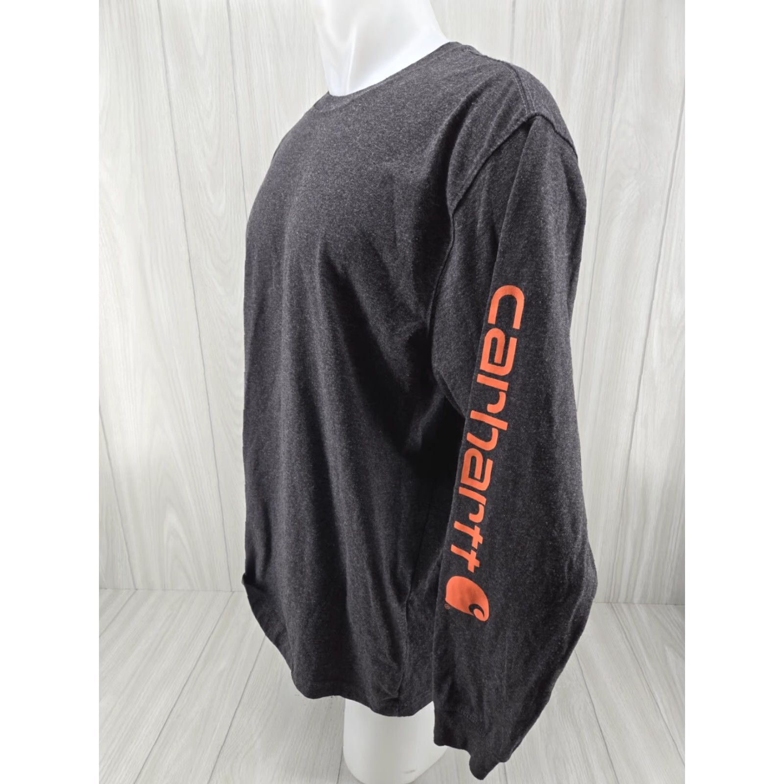 Carhartt Carhartt Loose Fit Long Sleeve Shirt Men L Charcoal Gray Orange Spellout Shirt Size US L / EU 52-54 / 3 - 2 Thumbnail