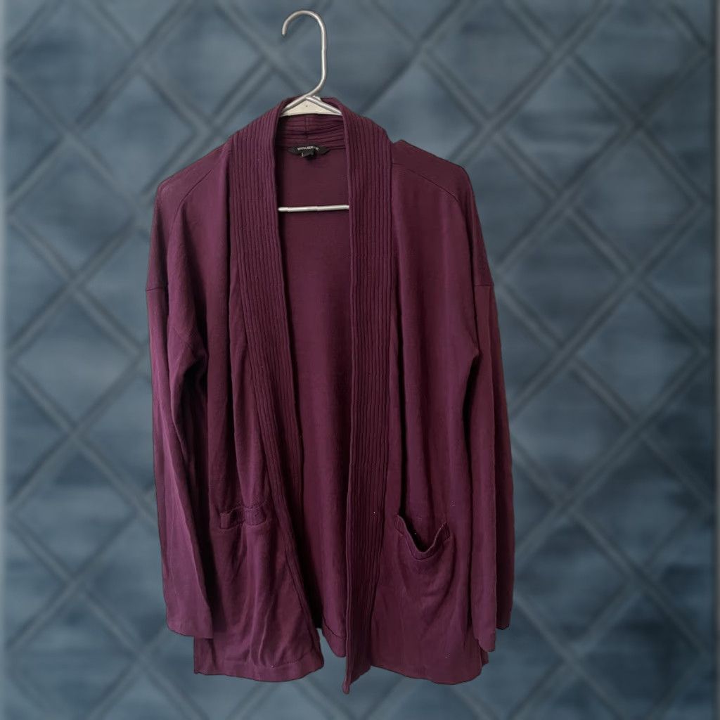 Banana Republic Banana Republic Women Cardigan Sweater Maroon Open Front Size M Knit Cotton Dress Cardigan Womens 90s Theme Italian Pockets Open Front Size M / US 6-8 / IT 42-44 - 1 Thumbnail