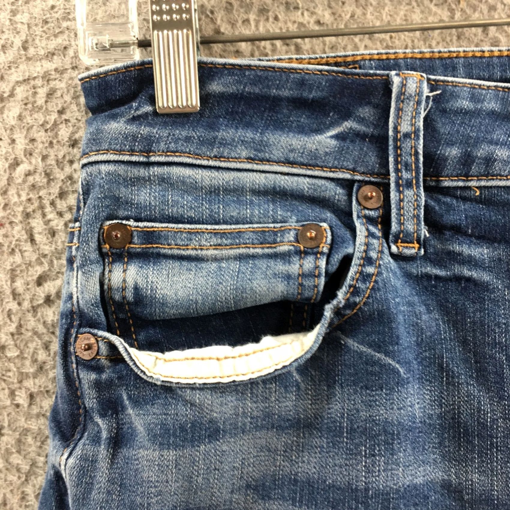 American Eagle Outfitters American Eagle Outfitters Denim Skinny Jeans Mens 28x32 Blue Distressed Pockets Low Rise Slim 5-Pocket Design Mens Jeans Size US 28 / EU 44 - 3 Thumbnail