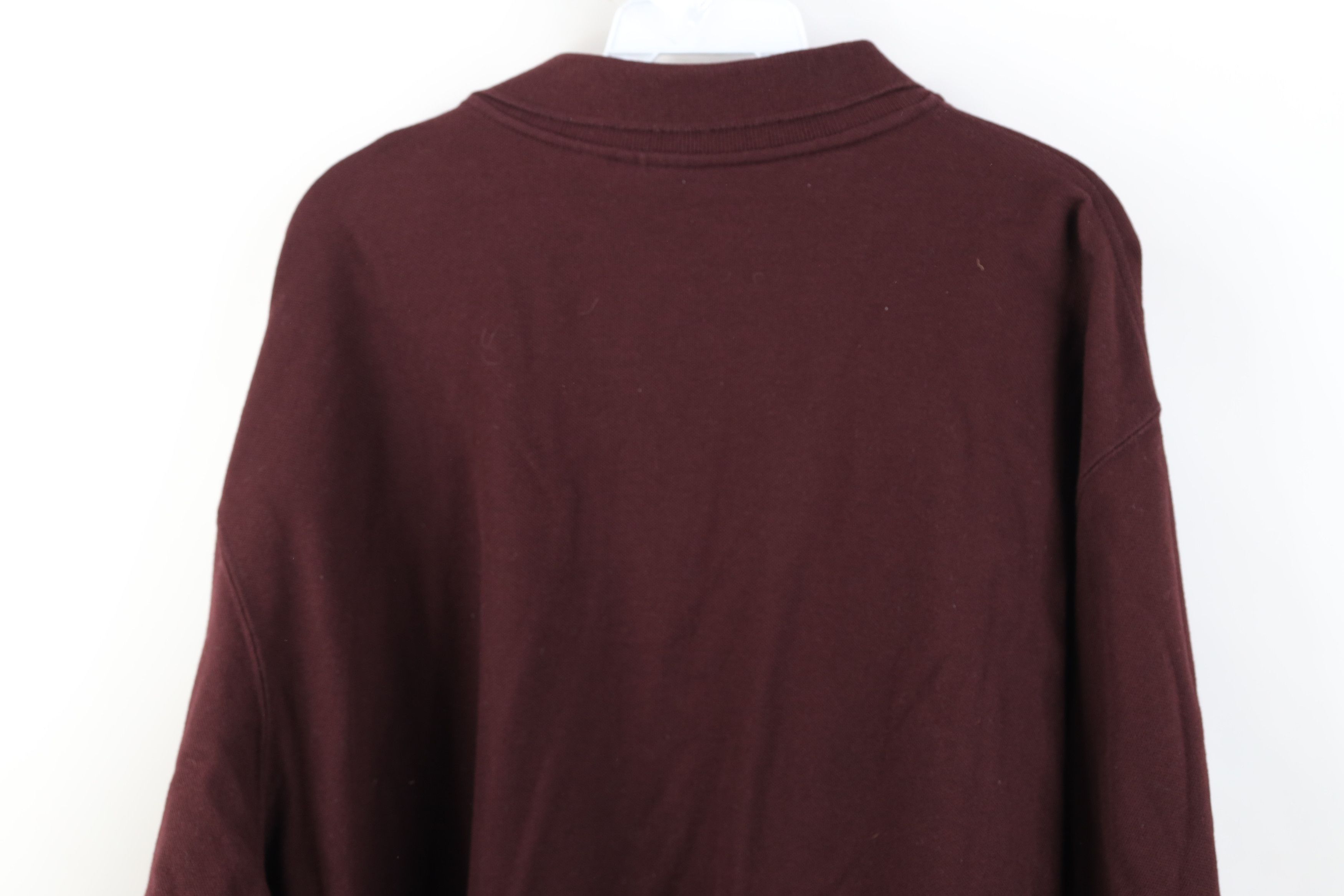 L.L. Bean Vintage 90s LL Bean Cotton Long Sleeve Rugby Polo Maroon USA Size US XL / EU 56 / 4 - 13 Thumbnail