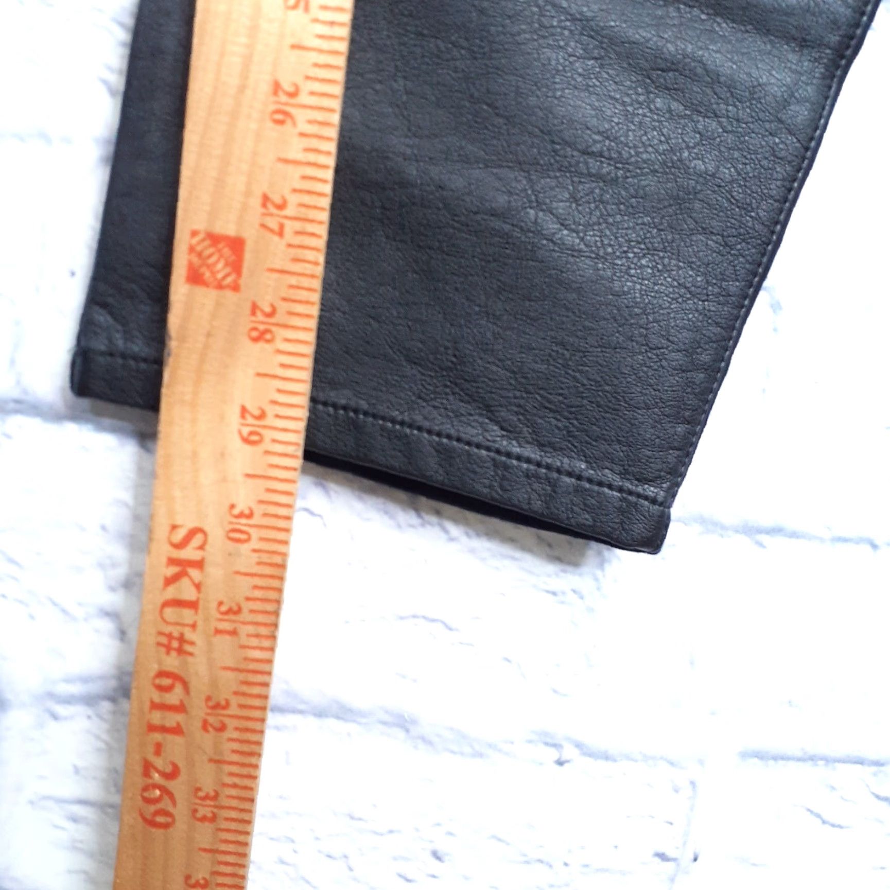 Vintage Lane Bryant Pants Black Size 14 33x29 Simulated Leather Stretch Faux Leather Cotton/Spandex Flat Front Mid Rise Regular Womens Size 36" / US 14 / IT 50 - 6 Thumbnail