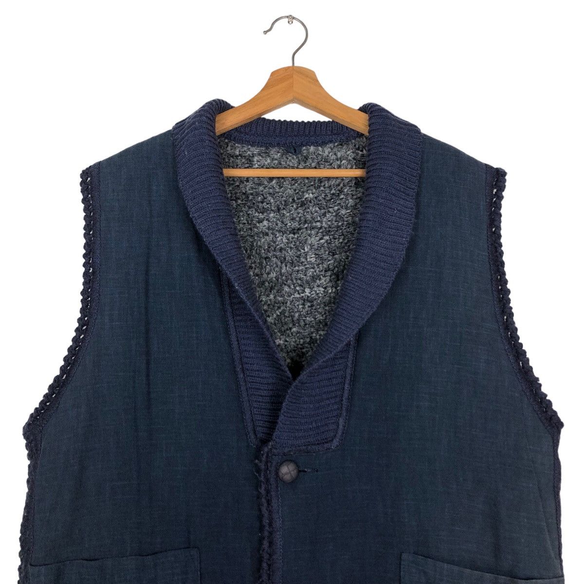 Indigo 🔥Vtg Indigo Blue Denim Vest Big Logo Traditional Japanese Size US M / EU 48-50 / 2 - 5 Thumbnail