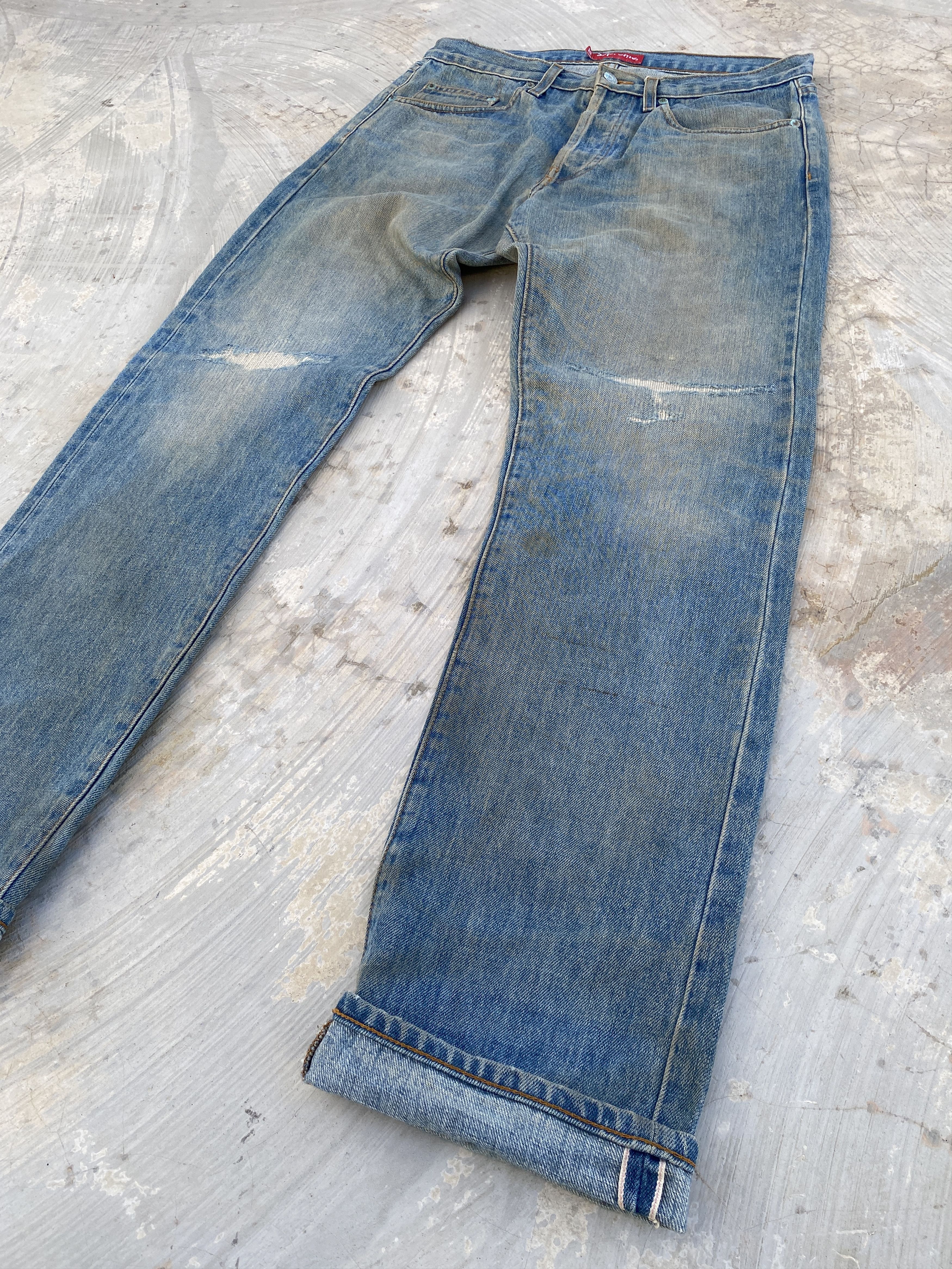 Supreme Supreme Dirty Light Wash Selvedge Jeans Size US 30 / EU 46 - 5 Thumbnail