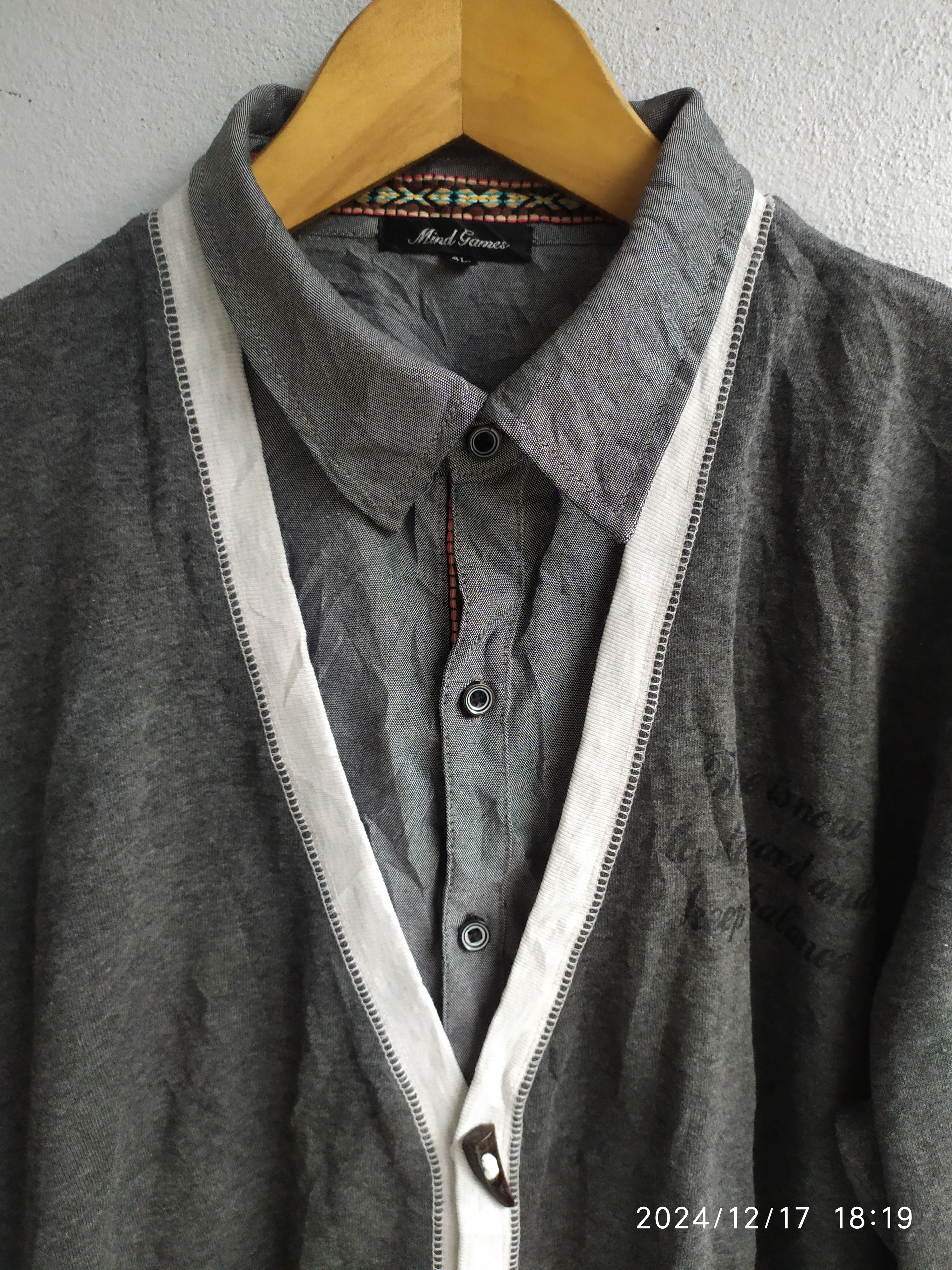 If Six Was Nine × Japanese Brand × Le Grande Bleu (L.G.B.) Japanese Mind Games cardigan dauble Layer i6w9 LGB style Size US XL / EU 56 / 4 - 7 Thumbnail