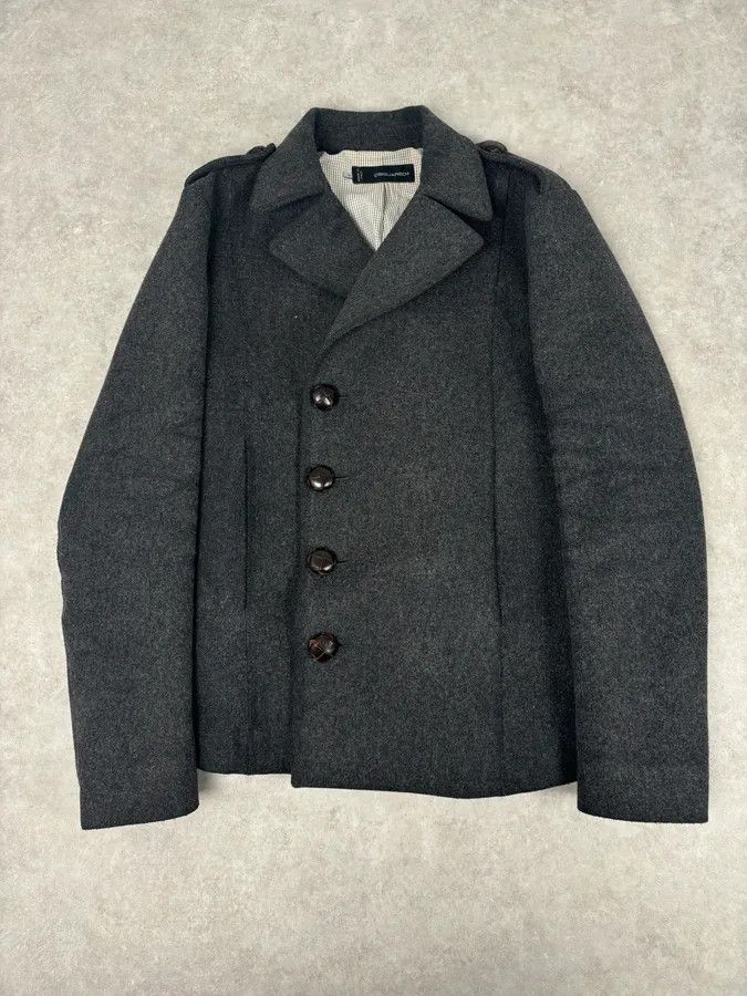 Dsquared2 AW2009 Dsquared2 Grey Wool Buttoned Asymmetrical Caban Jacket Size US L / EU 52-54 / 3 - 1 Thumbnail