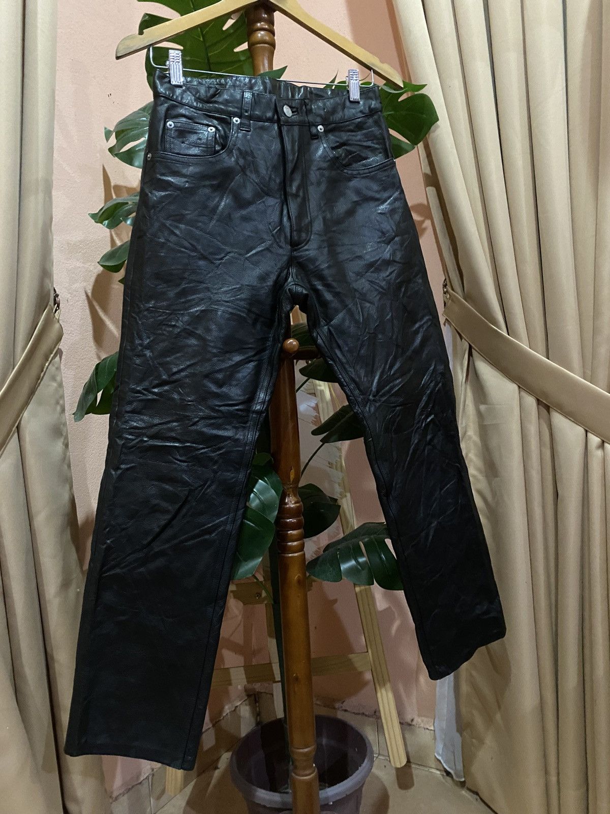 Genuine Leather Vintage WIND ARMOR Nichiwa Black Genuine American Leather Size US 27 - 6 Thumbnail