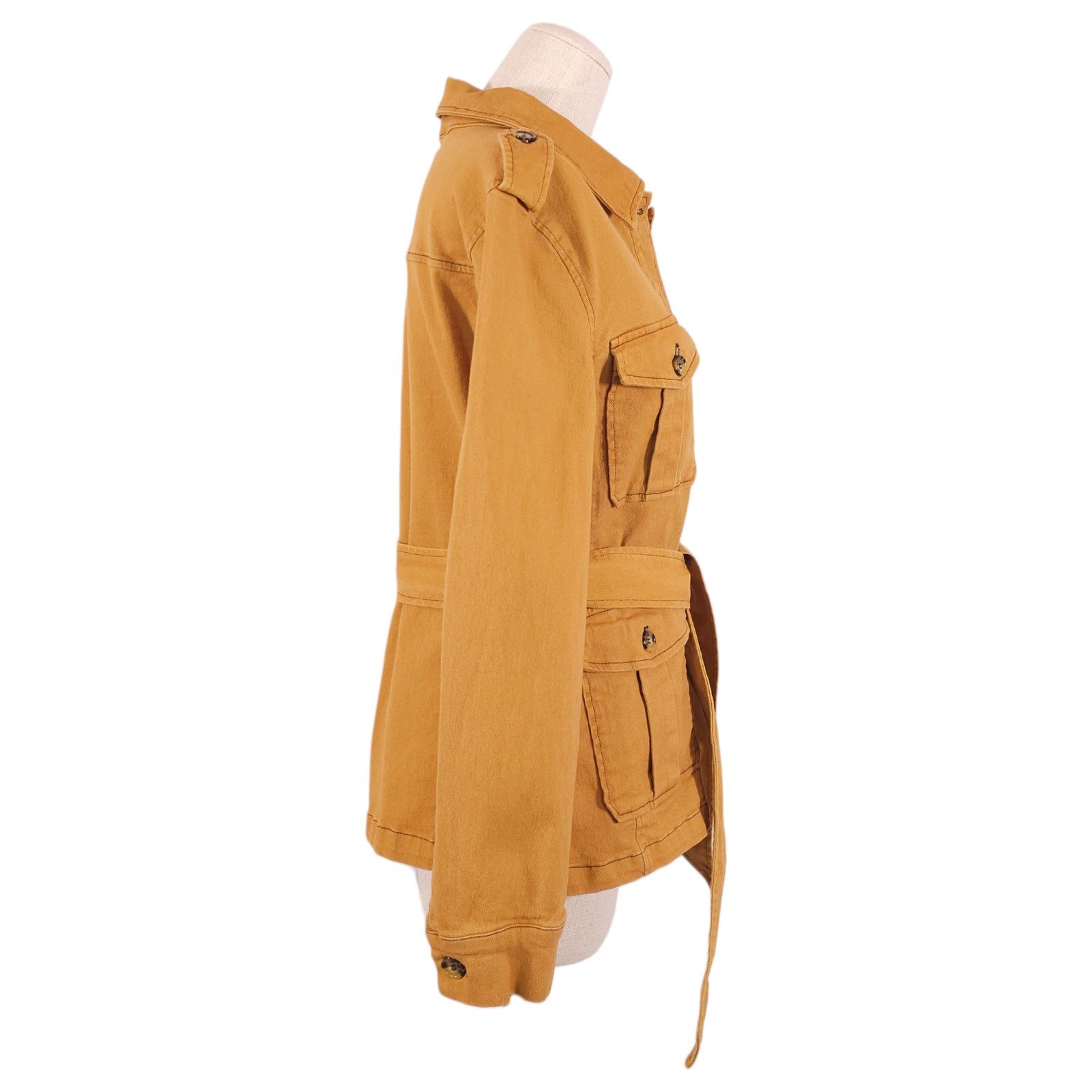 AVEC LES FILLES Avec Les Filles Belted Safari Jacket Camel Tan Sz Medium Size M / US 6-8 / IT 42-44 - 4 Thumbnail