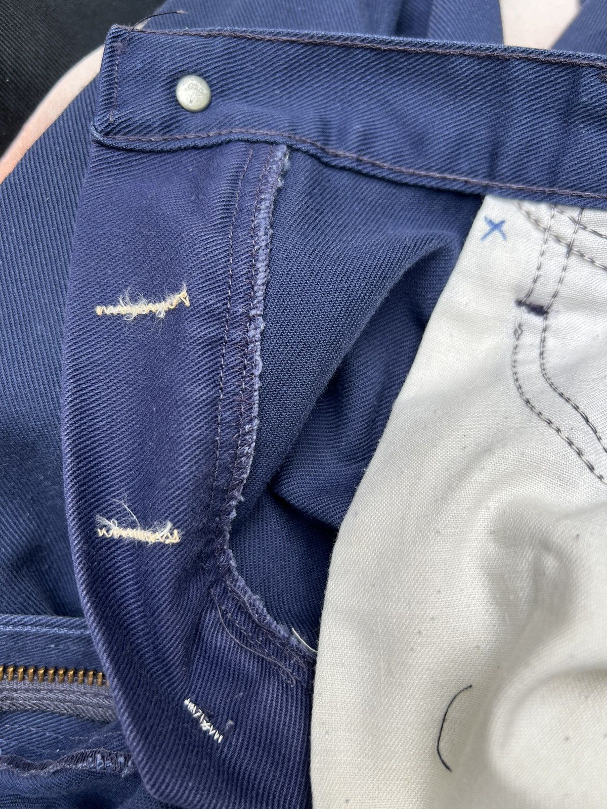 Vintage Vintage 60s Wrangler Navy Blue Flare Pant Size US 31 - 23 Thumbnail