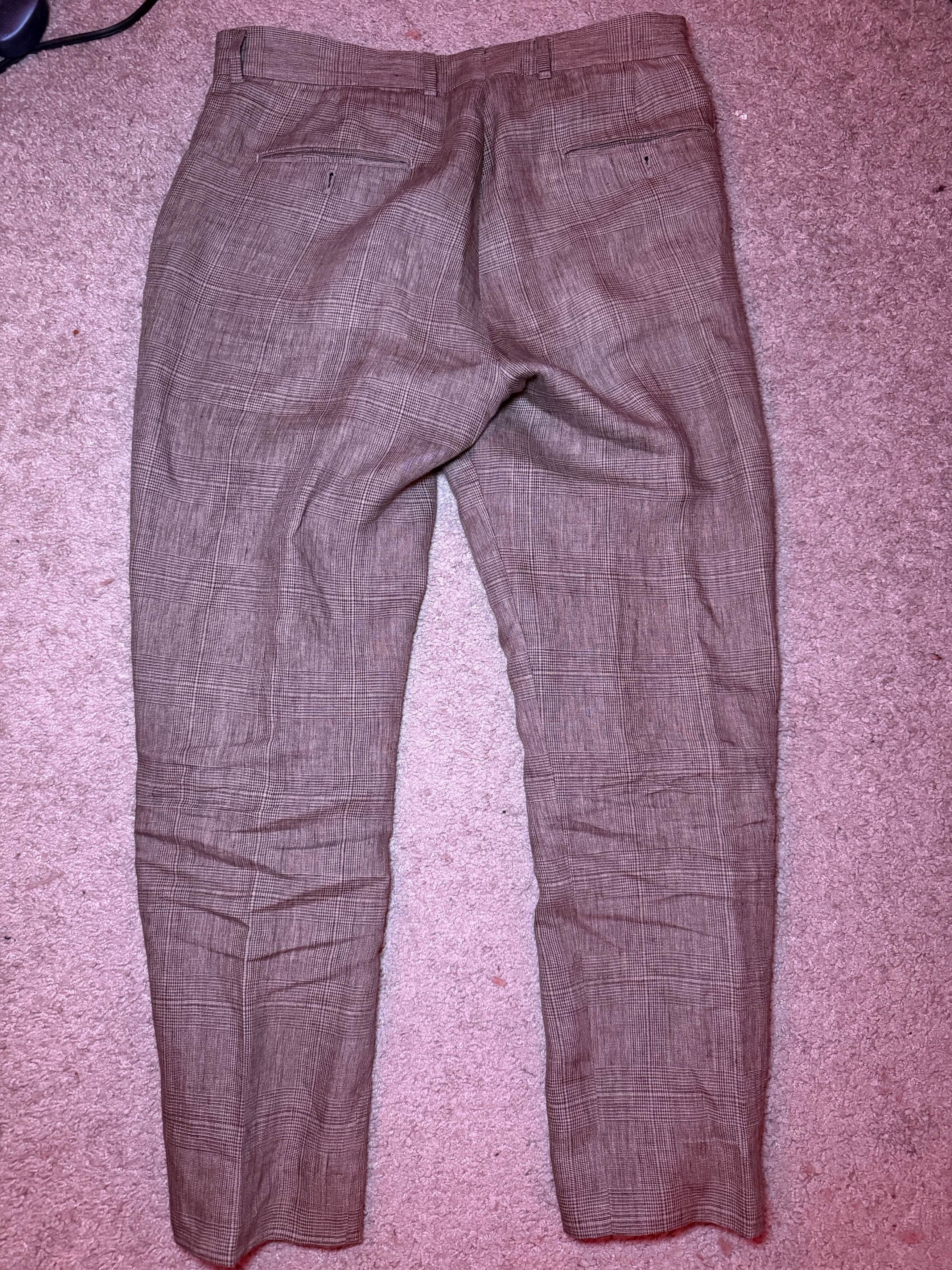 Todd Snyder Todd Snyder Italian Linen Sutton Trouser in Olive Glenplaid Size US 31 - 4 Thumbnail