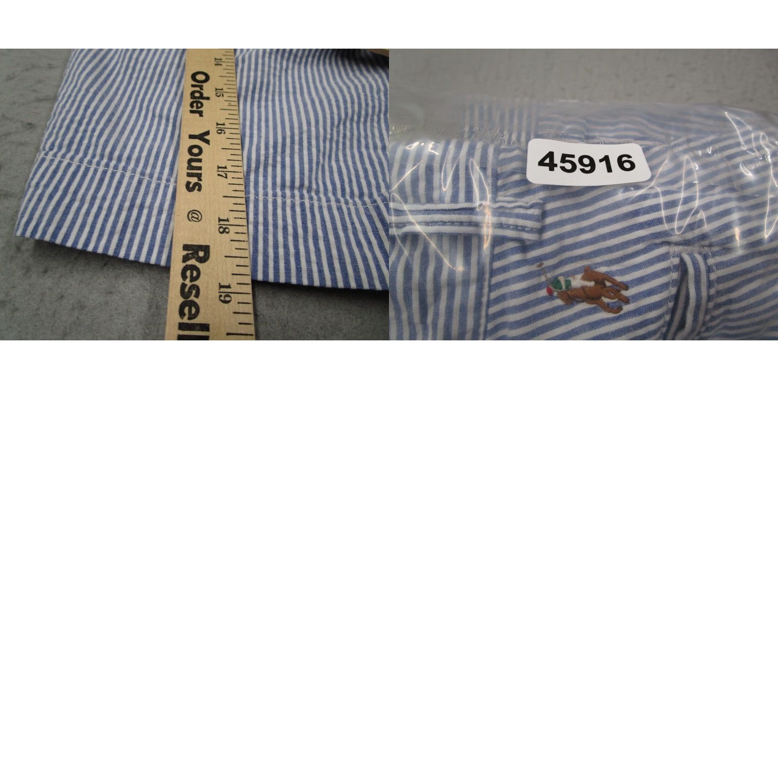 Polo Ralph Lauren VINTAGE Polo Ralph Lauren Shorts Men 32 Chino Blue Seersucker Classic Golf Casual Size US XS / EU 42 / 0 - 8 Thumbnail