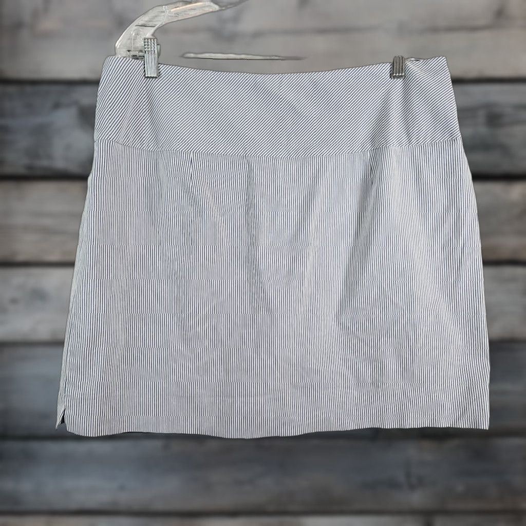 Vintage SC&Co Womens Skort Sz XL Blue White Stripe Pockets Pull On Size ONE SIZE - 1 Thumbnail