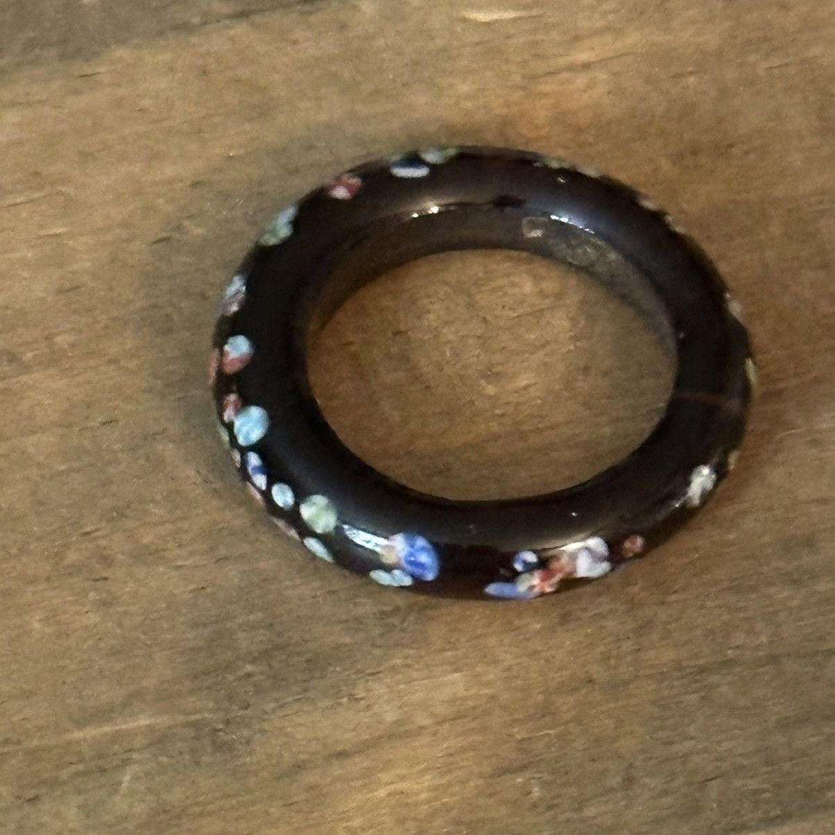 Vintage Vintage hand painted floral glass ring Size ONE SIZE - 5 Thumbnail