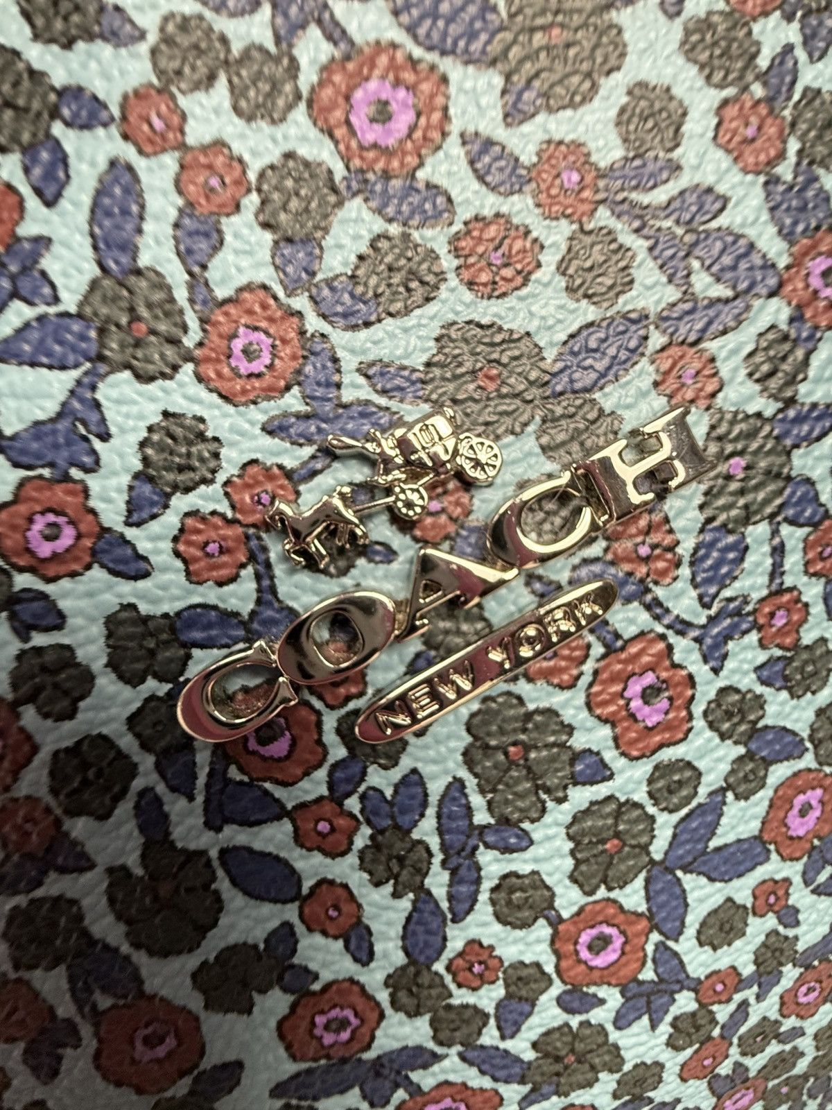 Coach Coach Reversible Navy Print City Tote Bag Leather Pouch y2k Size ONE SIZE - 6 Thumbnail