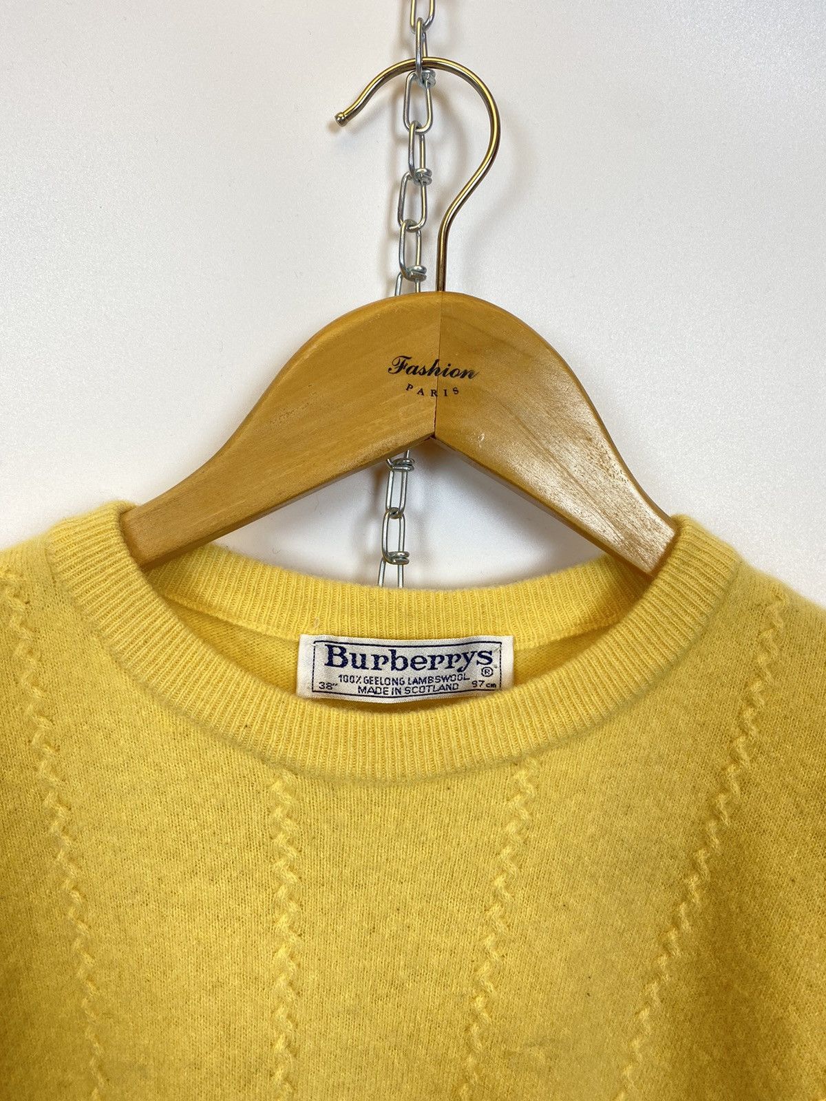 Burberry Vintage Burberrys Burberry Womens Sweater Knit Wool Yellow Size S / US 4 / IT 40 - 4 Thumbnail