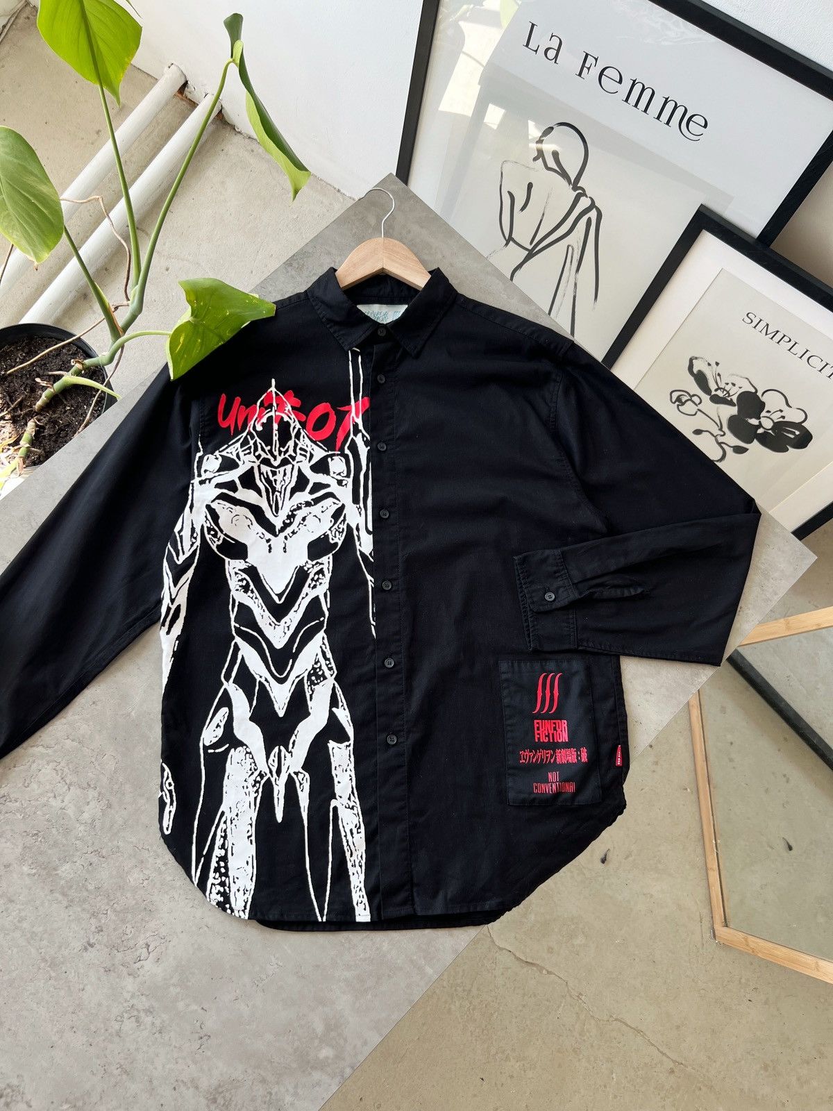 Japanese Brand Not Conventional Evangelion Black Shirt fun for fiction Size US XL / EU 56 / 4 - 1 Thumbnail