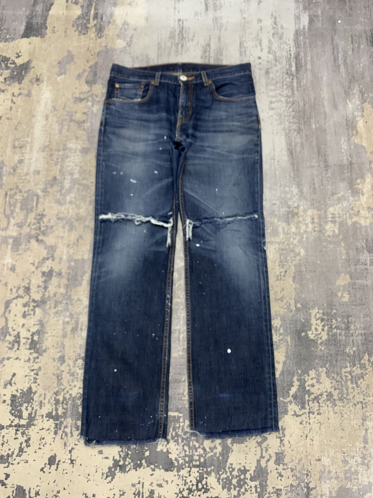 Levi's Levi’s 502 Distressed Straight Leg Jeans – Vintage Denim Size US 34 / EU 50 - 1 Thumbnail