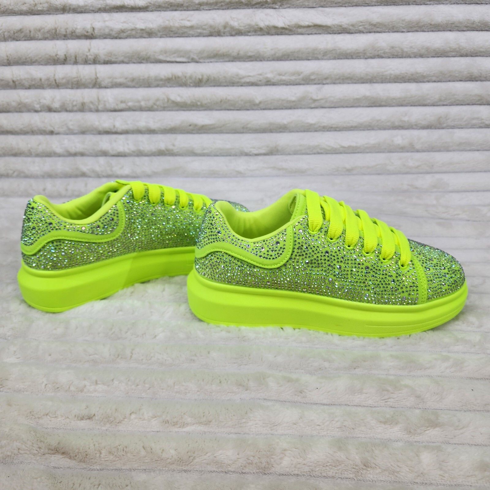 Other Cush Baby Bright Yellow Rhinestone Sneakers Tennis Shoes (US Size US 6 / IT 36 - 4 Thumbnail