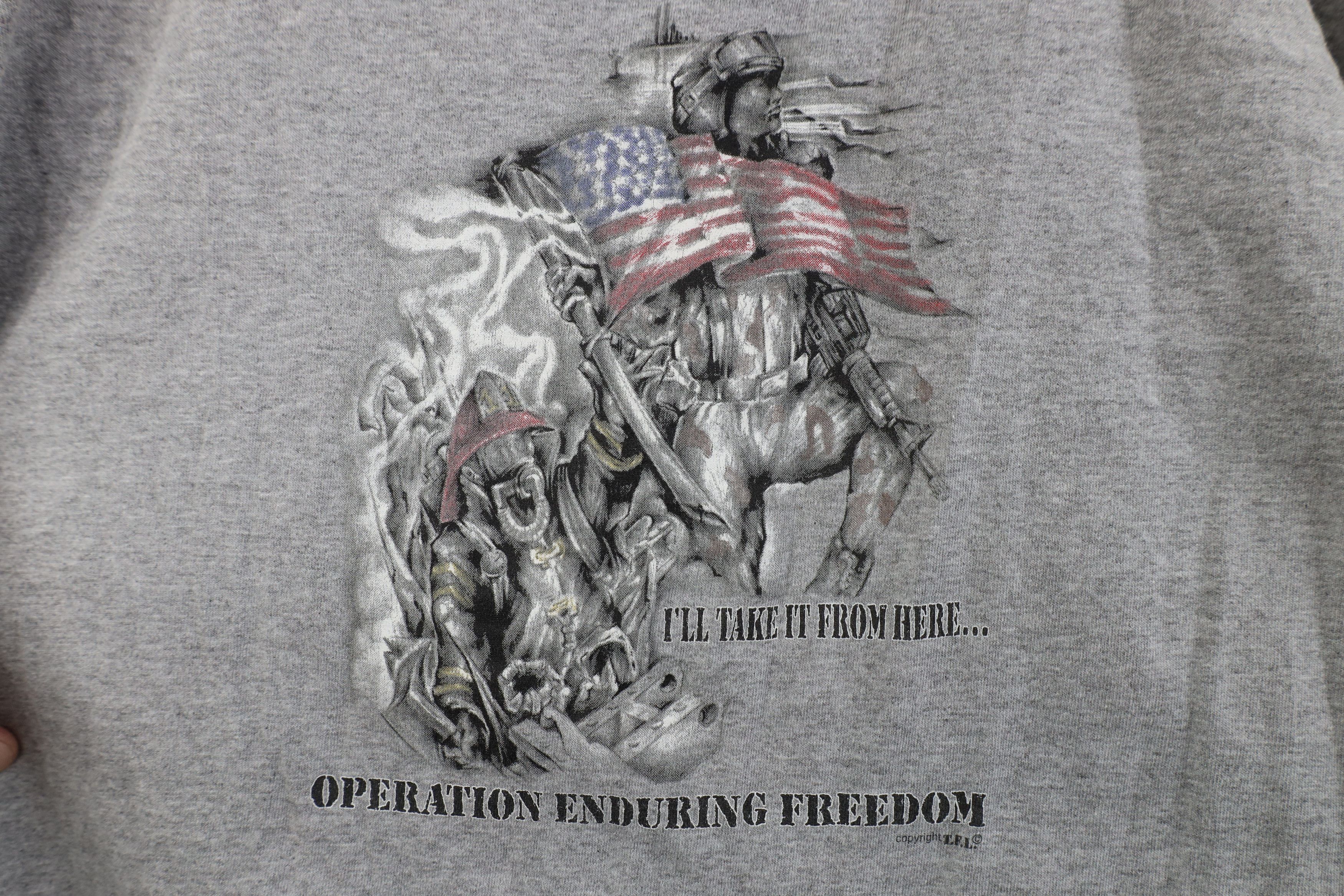 Vintage Vintage Y2K 2001 Operation Enduring September 11 T-Shirt Size US XL / EU 56 / 4 - 4 Thumbnail