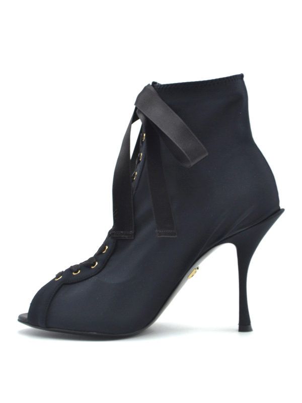 Dolce & Gabbana o1y0825 Spool Heel Ankle Boots in Black Size US 5.5 / IT 35.5 - 3 Thumbnail