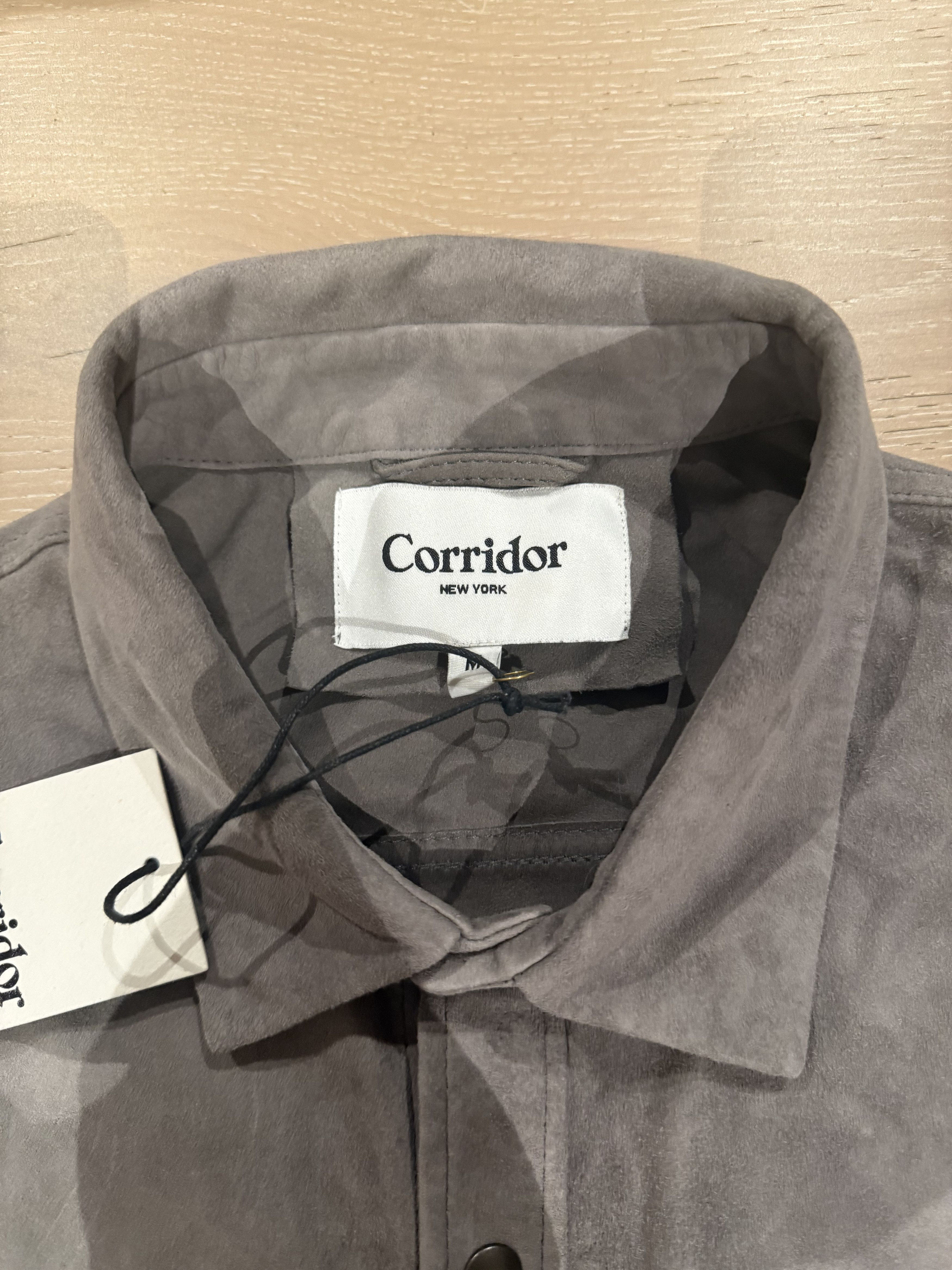 Corridor 💚 Corridor NYC Goat Suede Snap Shirt Grey Medium NEW Size US M / EU 48-50 / 2 - 12 Thumbnail