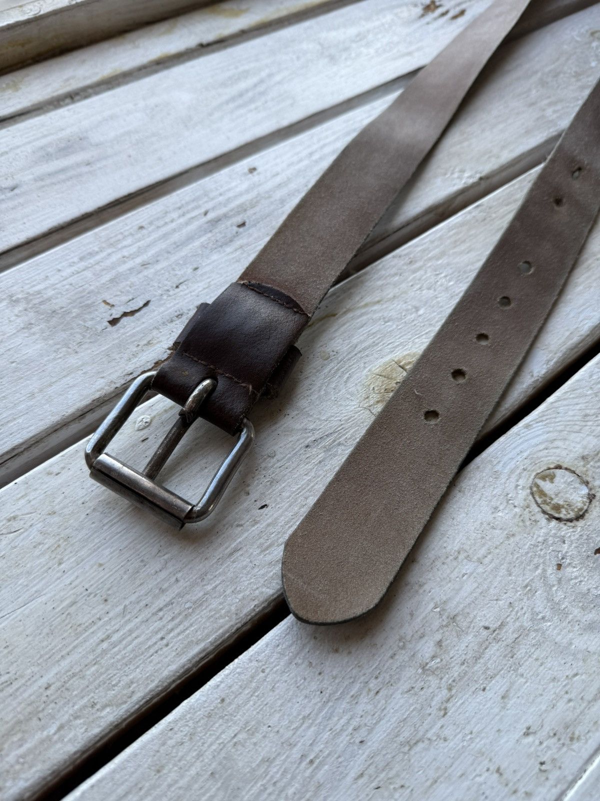 Levi's × Vintage Vintage 90s Levis Belt Brown Leather USA Y2K Size ONE SIZE - 6 Thumbnail
