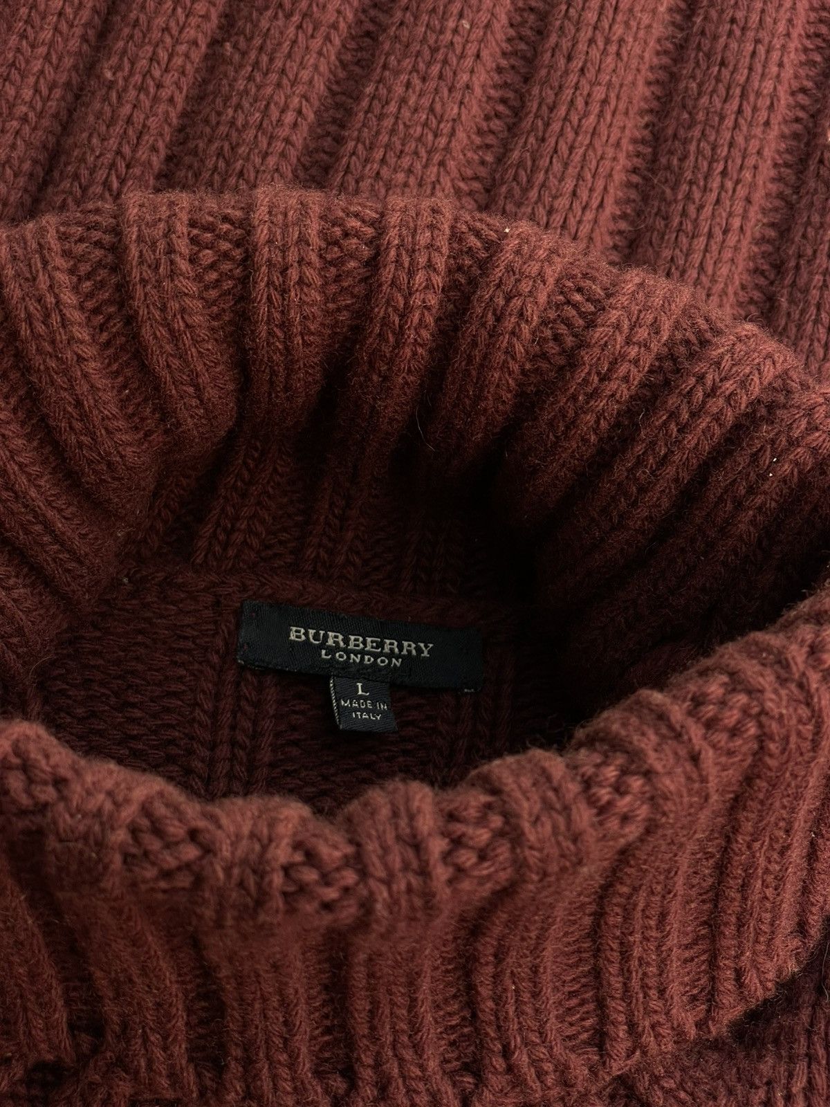 Burberry Burberry | Burgundy Knitted Turtleneck Sweater Size US L / EU 52-54 / 3 - 8 Thumbnail