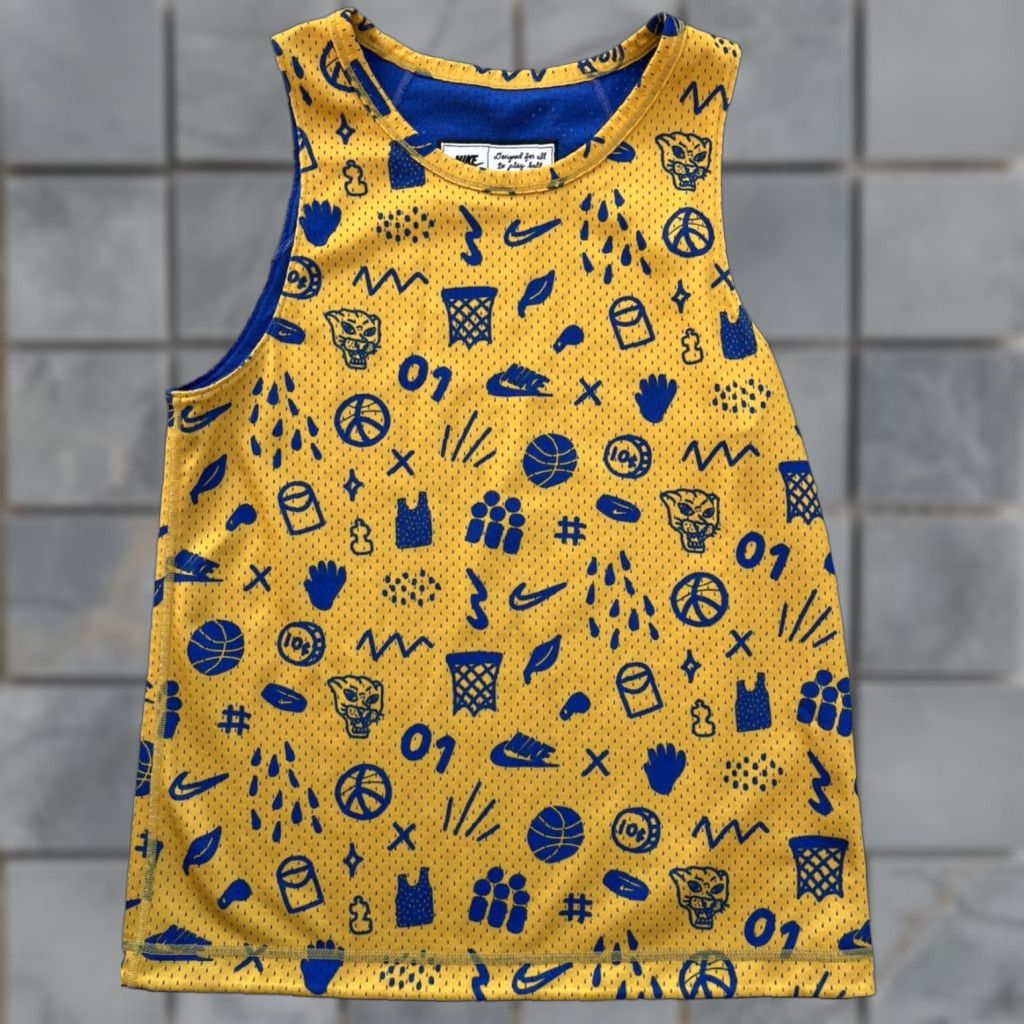 Nike Nike Tank Top Men's S Blue Yellow Swish Logo Streetwear Active Summer Reversible Size US S / EU 44-46 / 1 - 1 Thumbnail