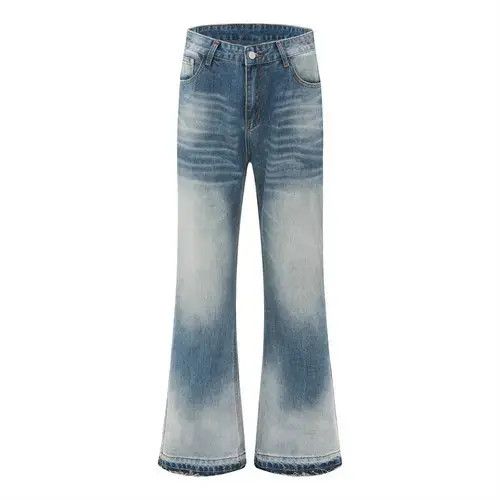Jean Men's hippie distressed gradient washed tie-dye flared jeans Size US 32 / EU 48 - 1 Thumbnail