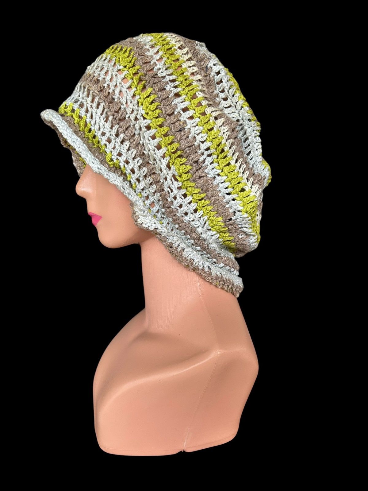 Japanese Brand × Kapital × Vintage Crochet Knitted Handmade Big Beanie Hats Size ONE SIZE - 2 Thumbnail